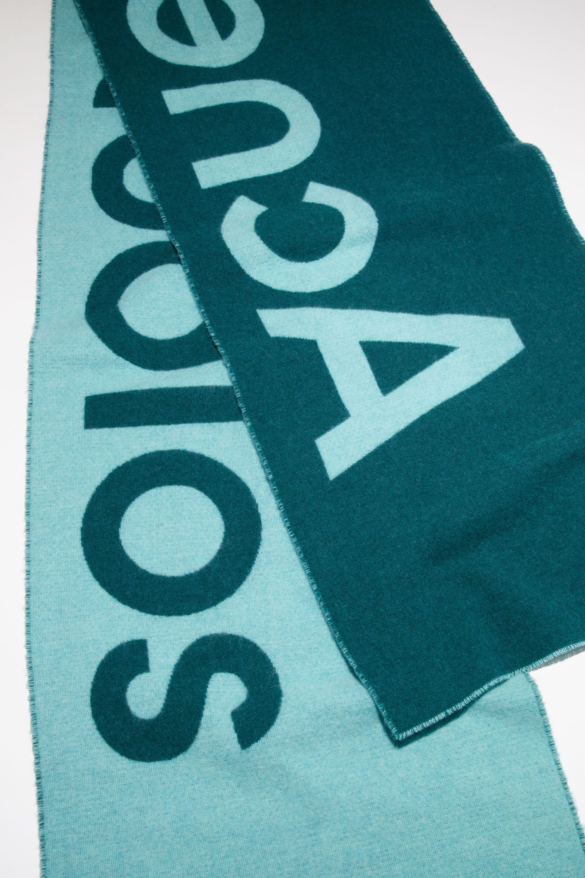Logo jacquard scarf - Petrol blue/bright blue - 4