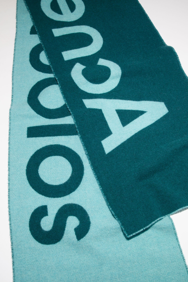 Logo jacquard scarf - Petrol blue/bright blue 4