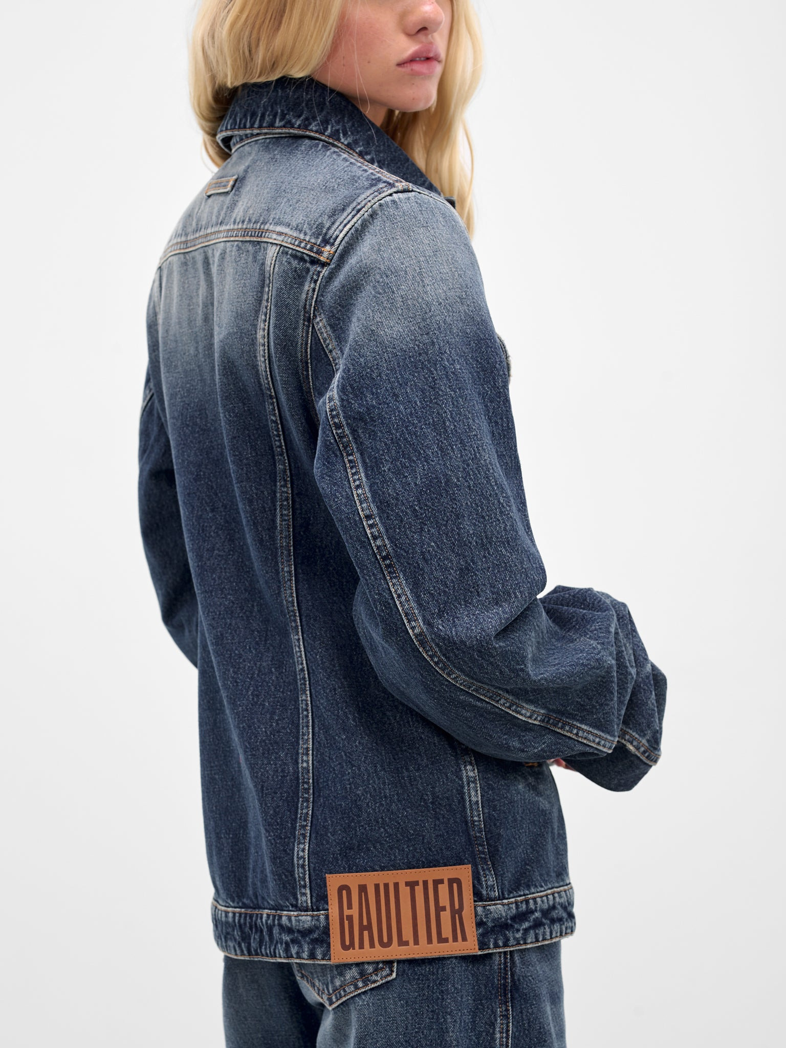 Blue Oversized Sleeves Denim Jacket - 5