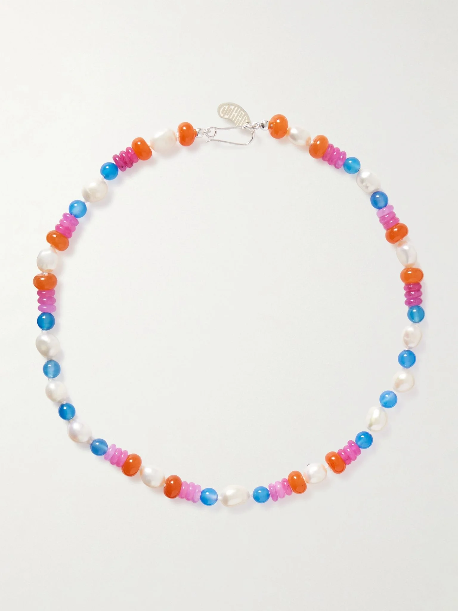 Turkish Delight silver multi-stone and silk necklace Multi - 1