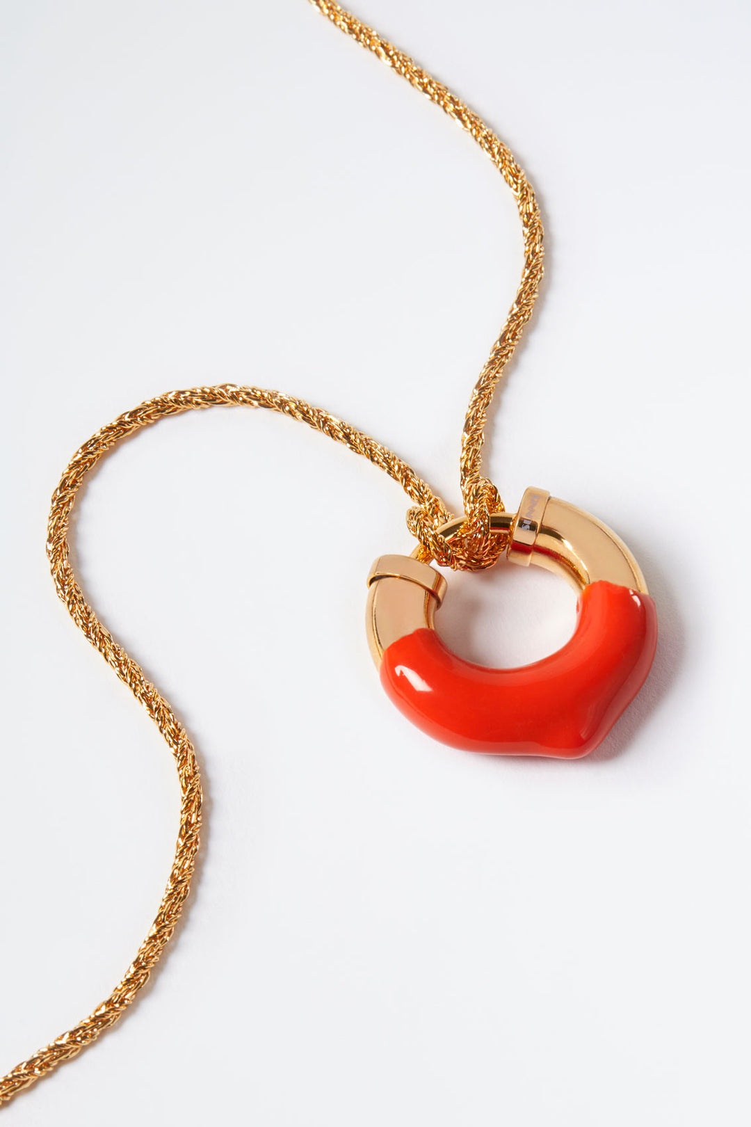 ORANGE RUBBERIZED GOLD NECKLACE - 2