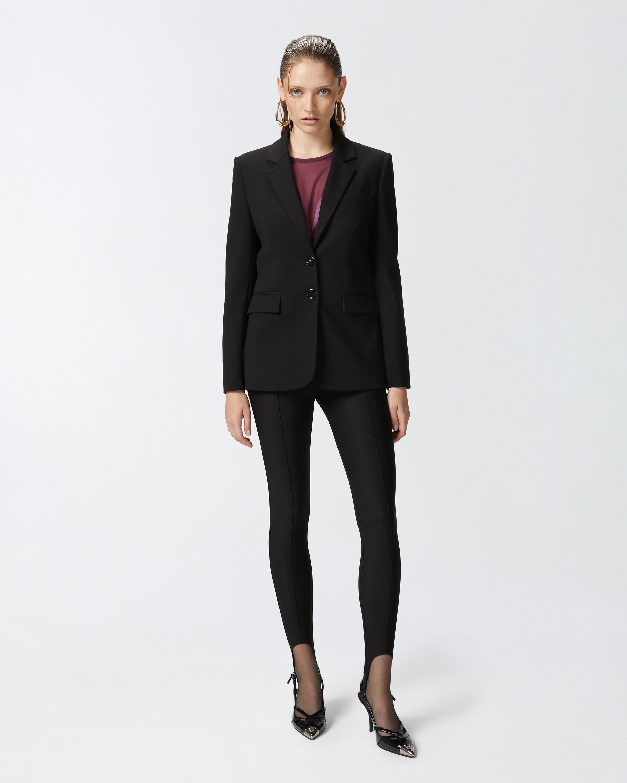 SINGLE-BREASTED BLAZER WITH STRUCTURED SHOULDERS - 3