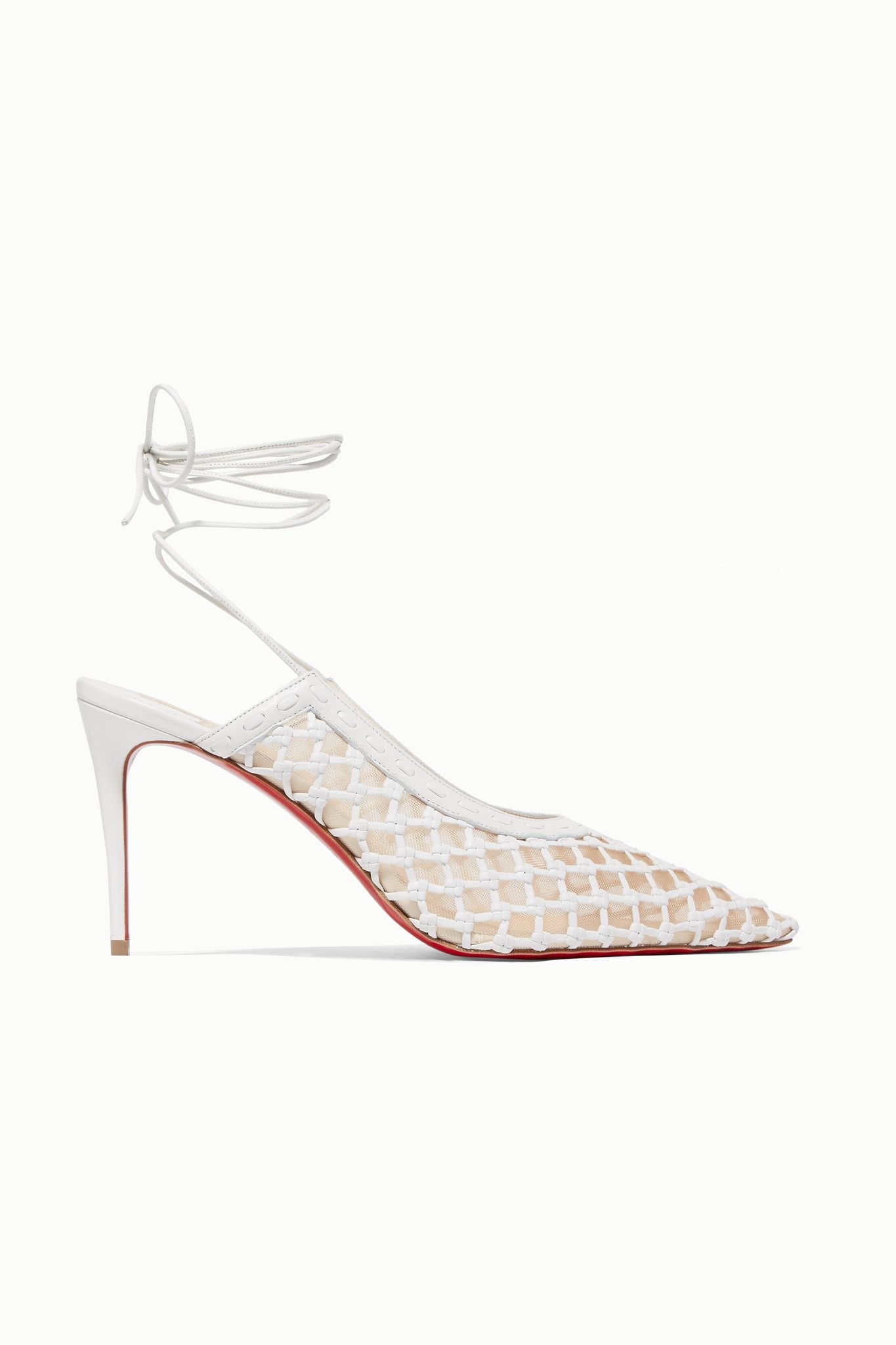 + Roland Mouret Cage and Curry 85 mesh and woven leather pumps - 1