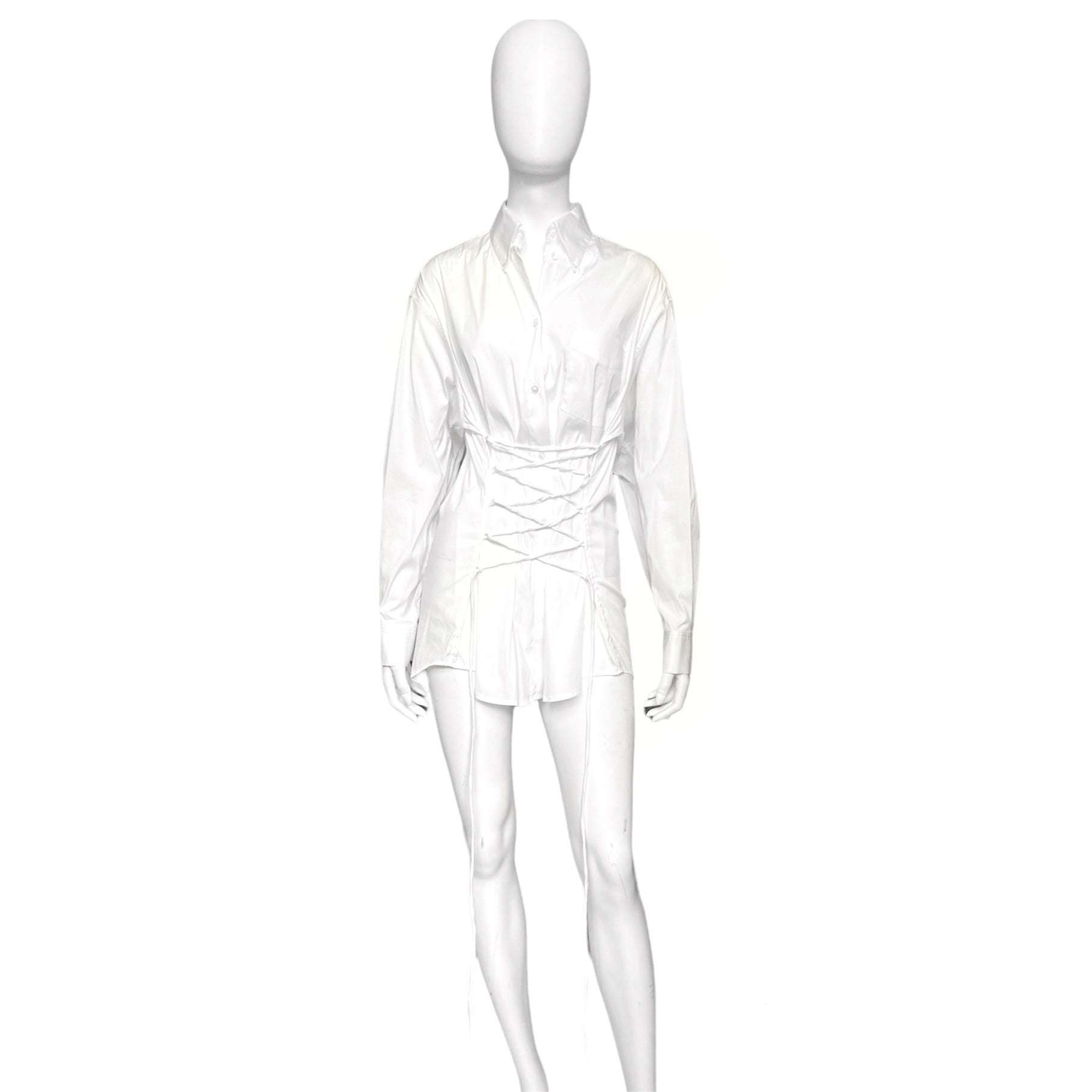 Jean Paul Gaultier ss15 oversized corset lace up shirt 42 - 3