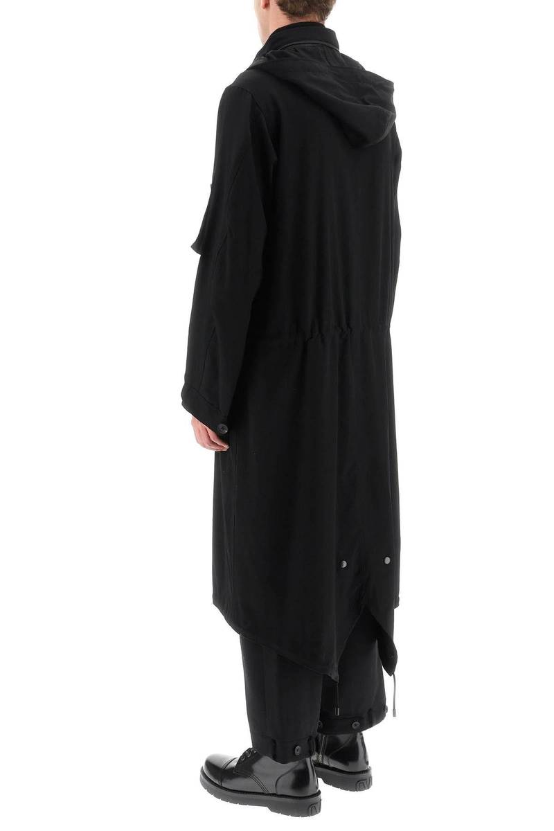 LIGHTWEIGHT WOOL HOODED COAT YOHJI YAMAMOTO 4