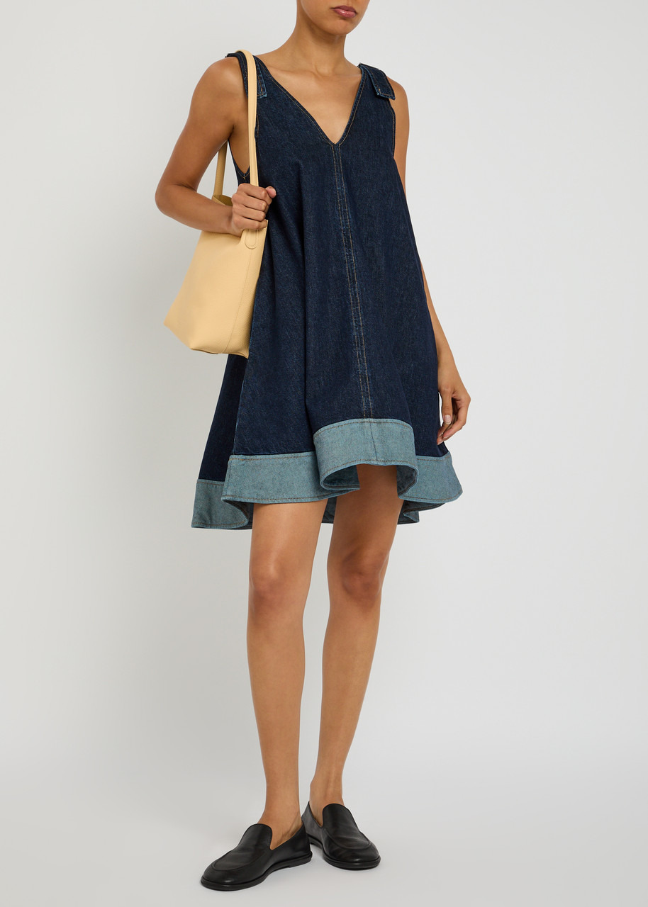 3.1 Phillip Lim Trapeze Denim Mini Dress - 4