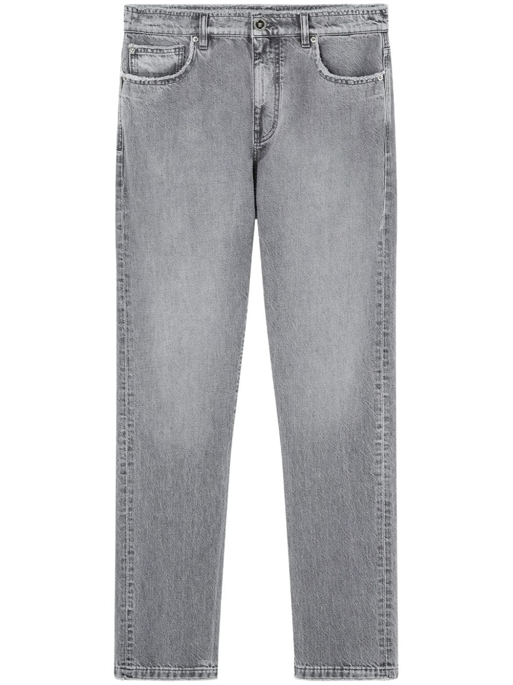 frayed straight-leg jeans - 1