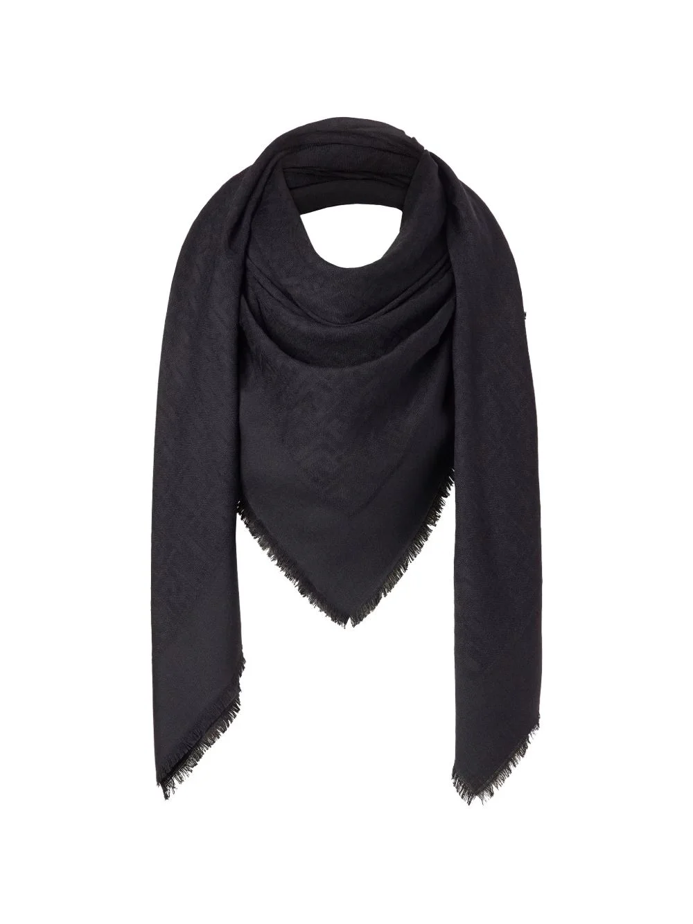 FF-logo frayed shawl - 1