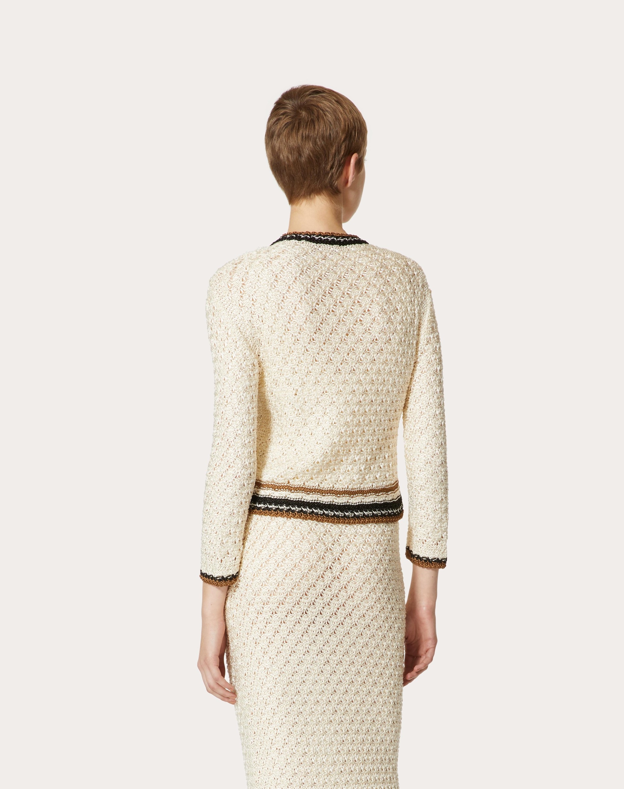 VISCOSE JACKET WITH CROCHET WORK - 4