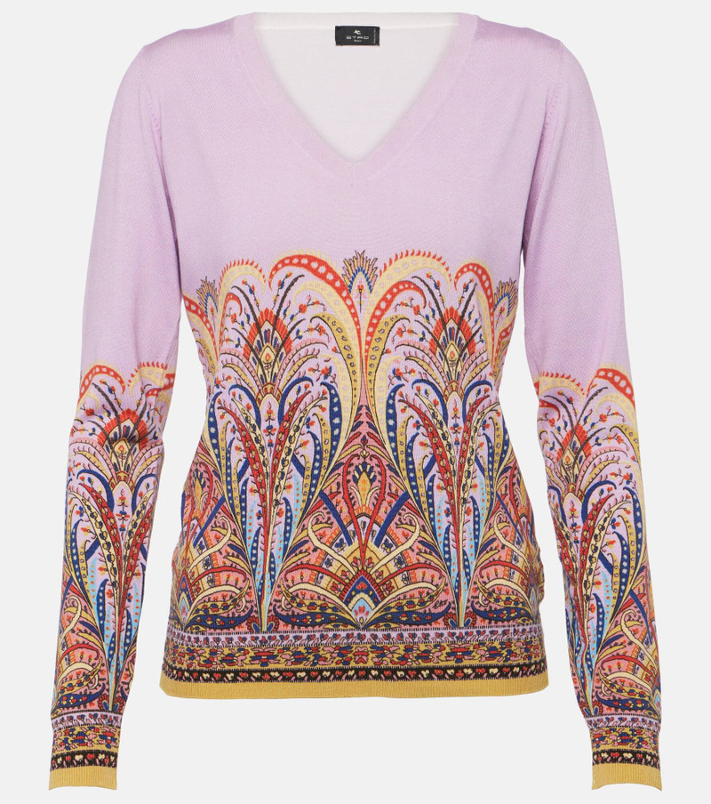 paisley-print V-neck jumper - 1