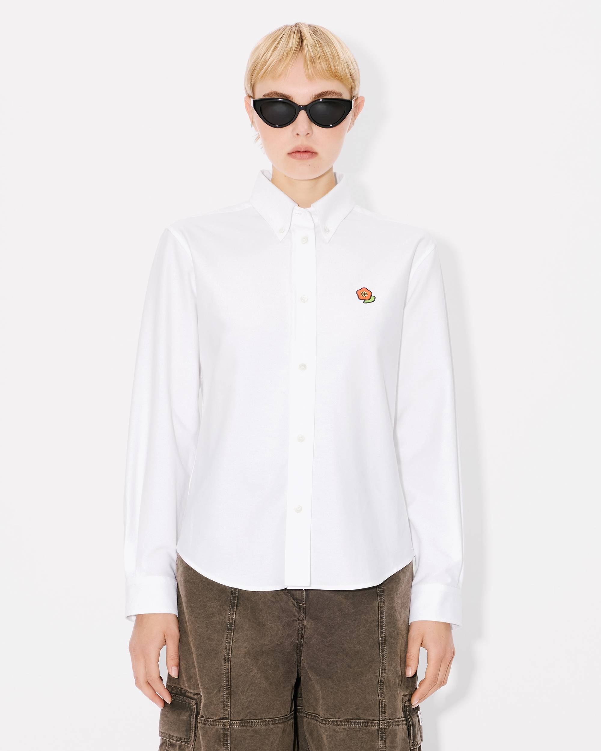 'KENZO Pop' embroidered fitted shirt in oxford cotton - 3