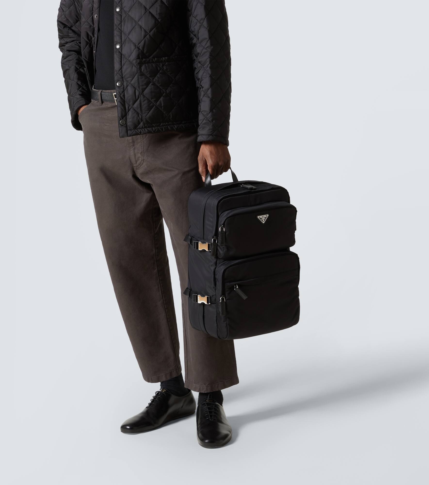 Re-Nylon leather-trimmed backpack - 2