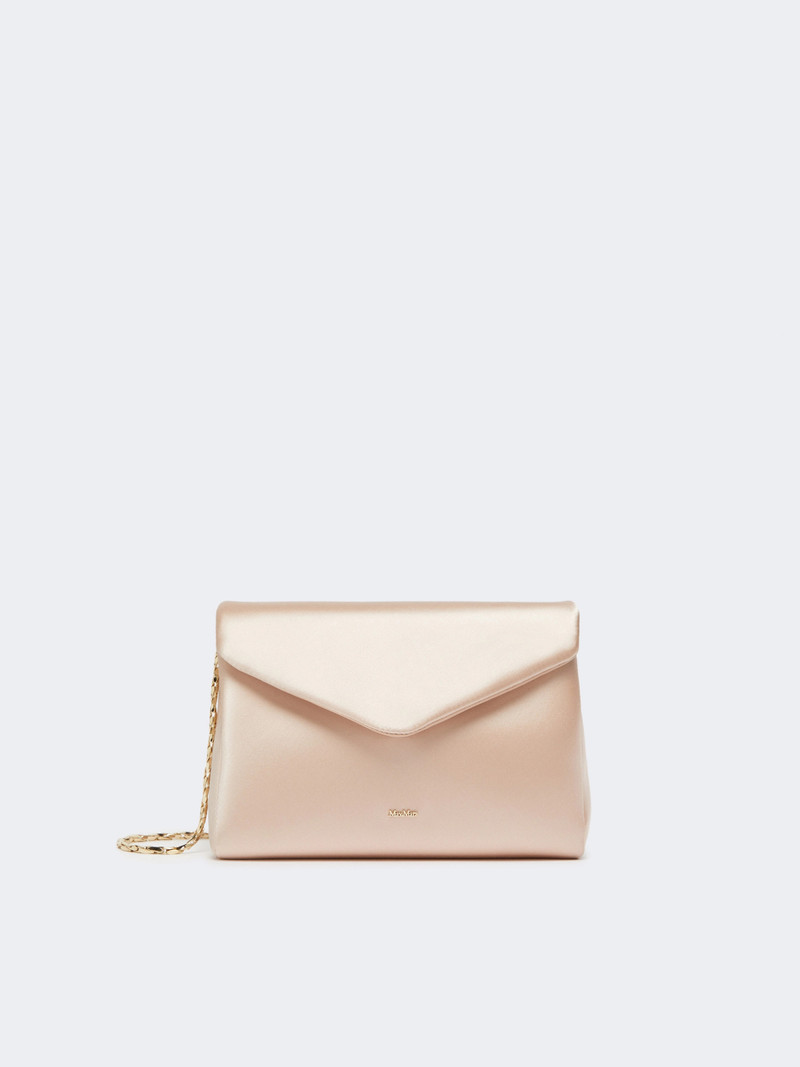 NEWENVELOPE Viscose and silk satin clutch bag - POWDER 1