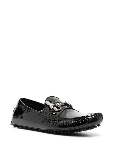 GUCCI glossy-finish horsebit loafers outlook