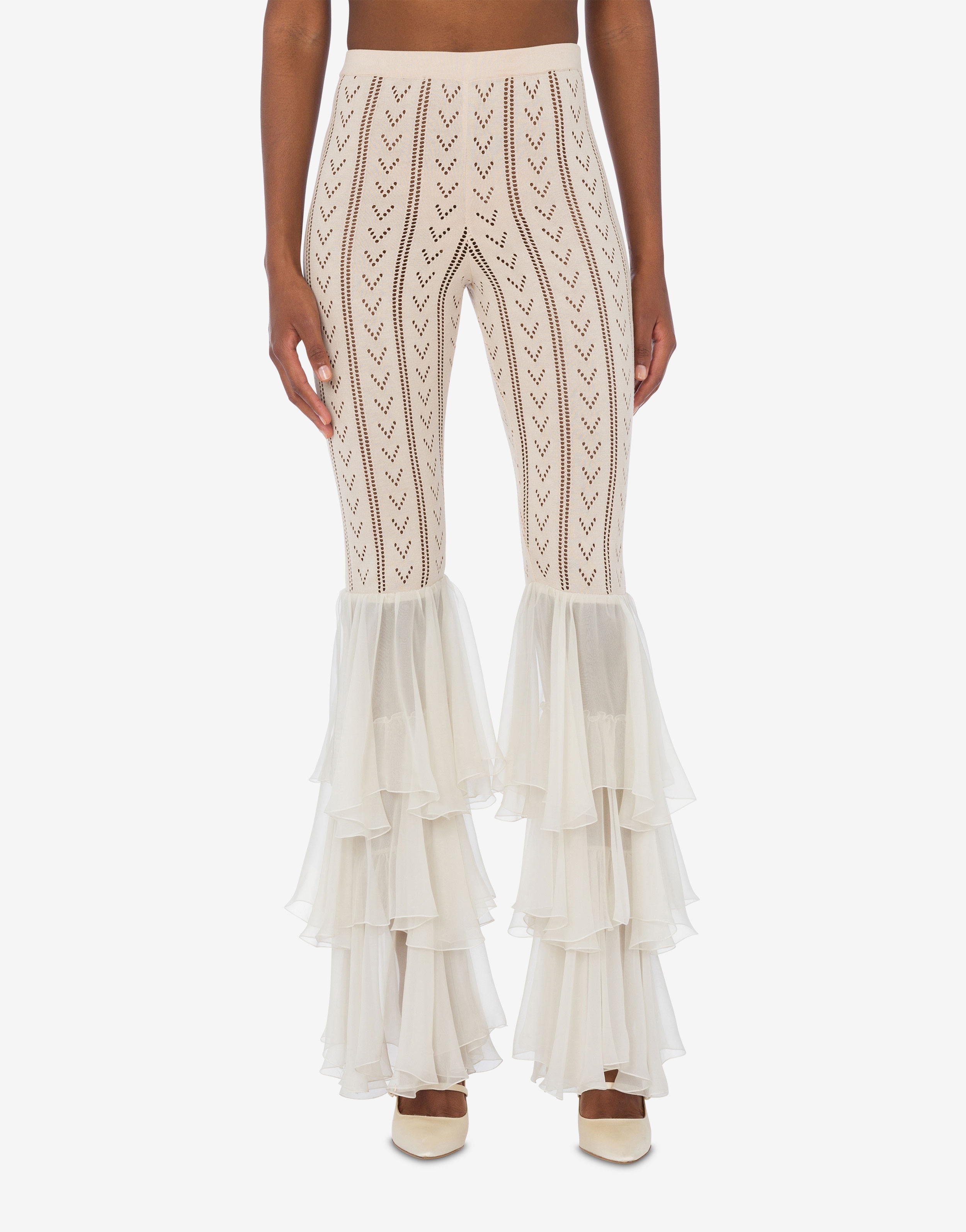 KNITTED LEGGINGS WITH RUFFLES - 2