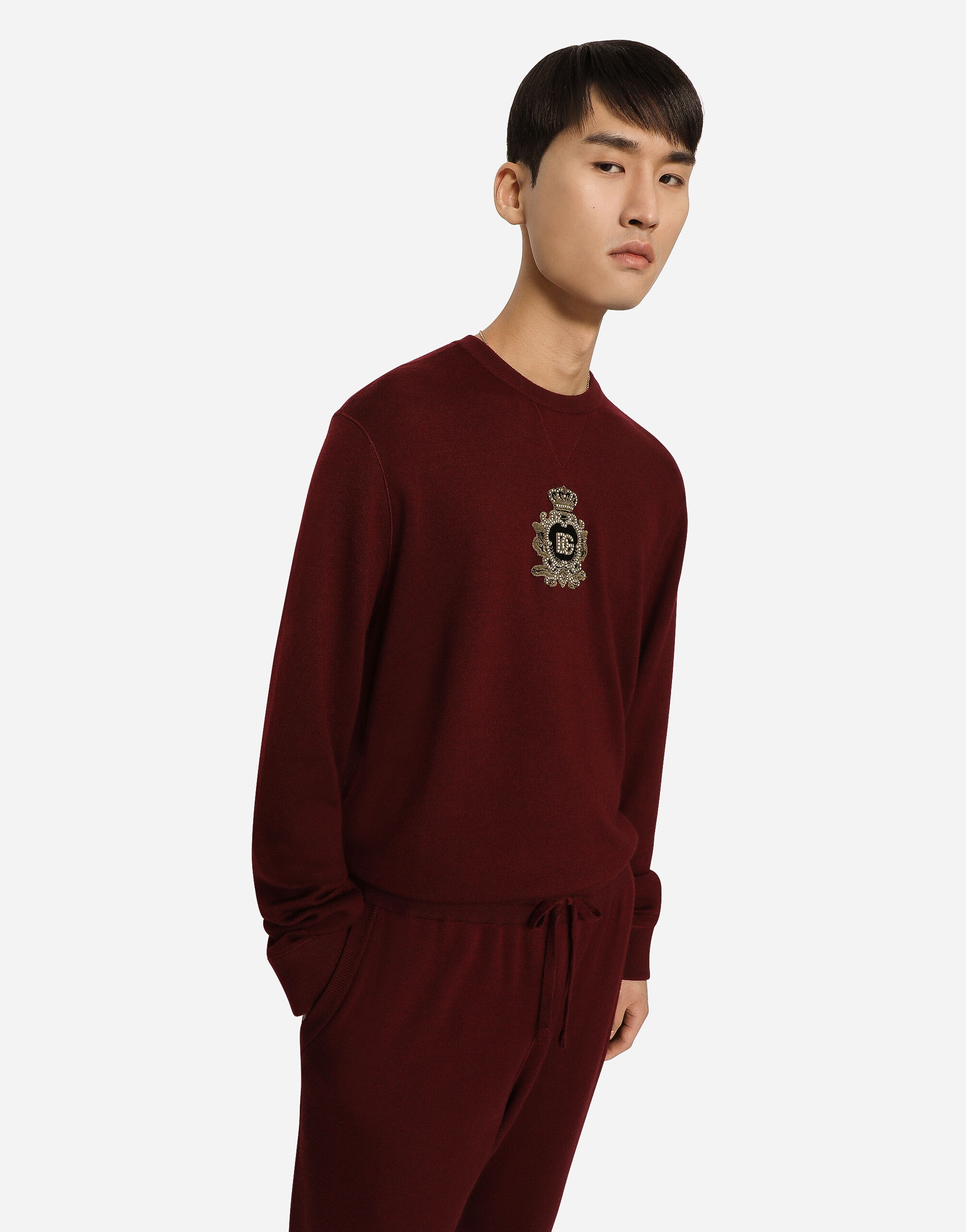 Cashmere and wool knit sweatshirt with DG patch - 4