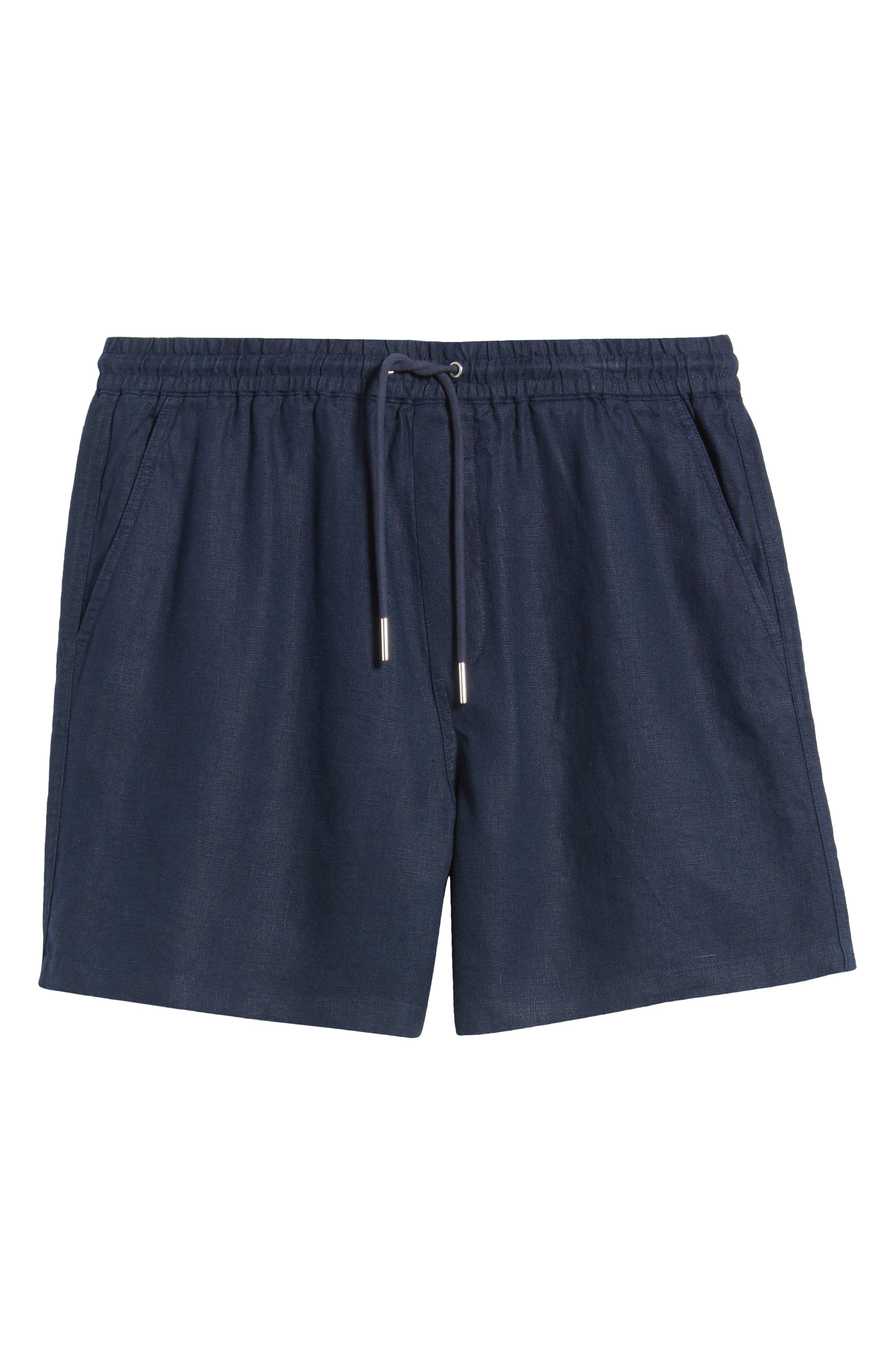 NN07 1454 Gregor Linen Drawstring Shorts in Navy Blue at Nordstrom - 5