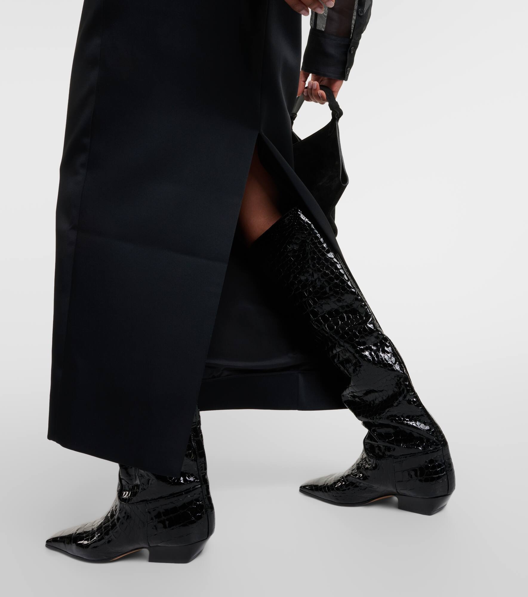 Loxley high-rise satin pencil skirt - 5