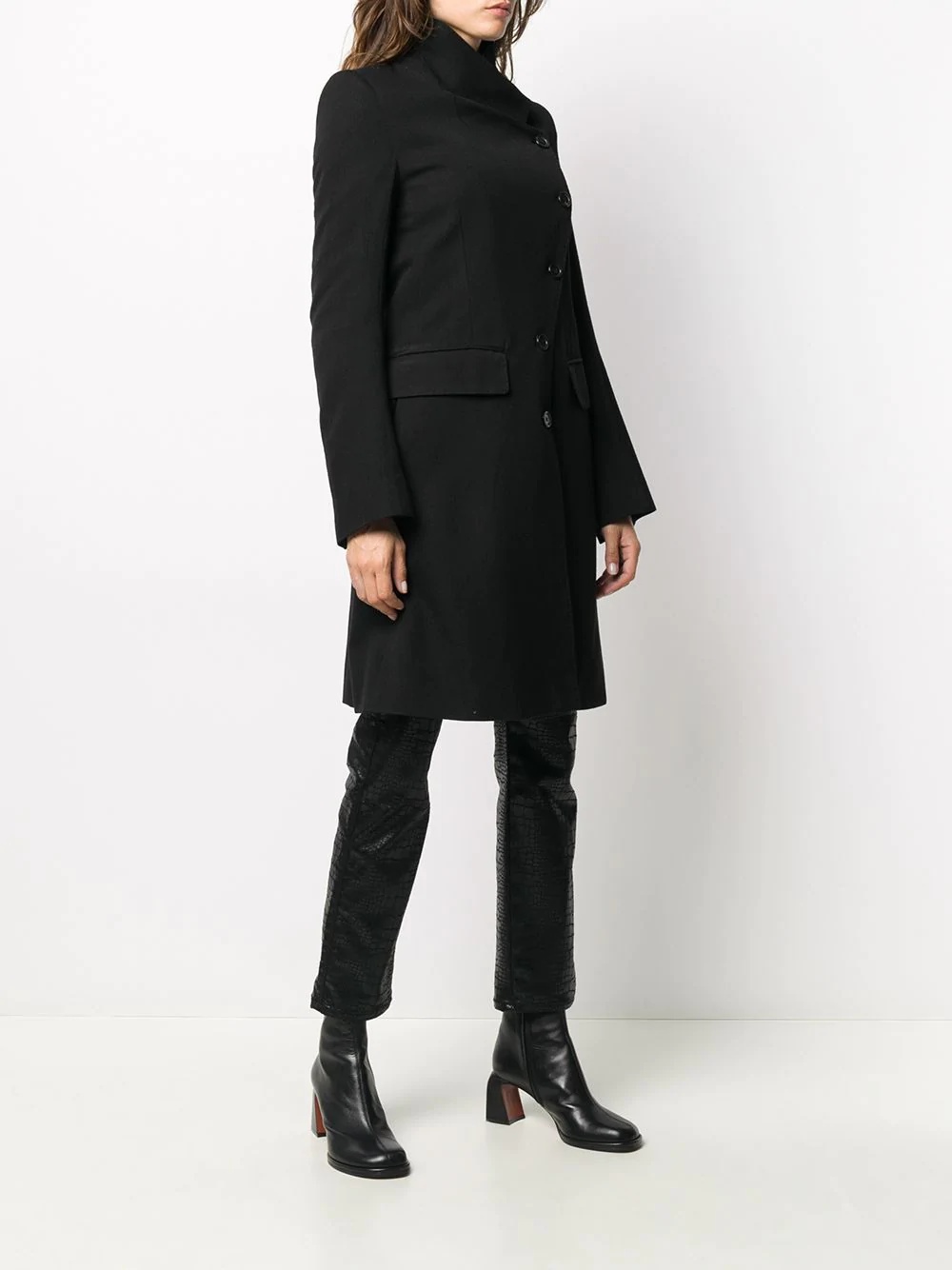 off-centre button coat - 3