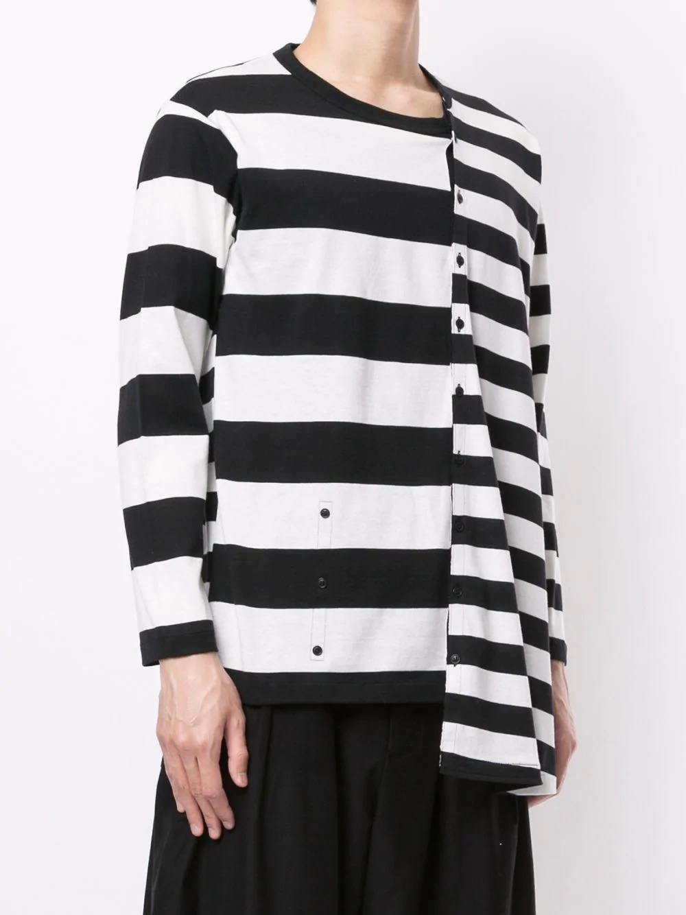 asymmetric striped T-shirt - 3