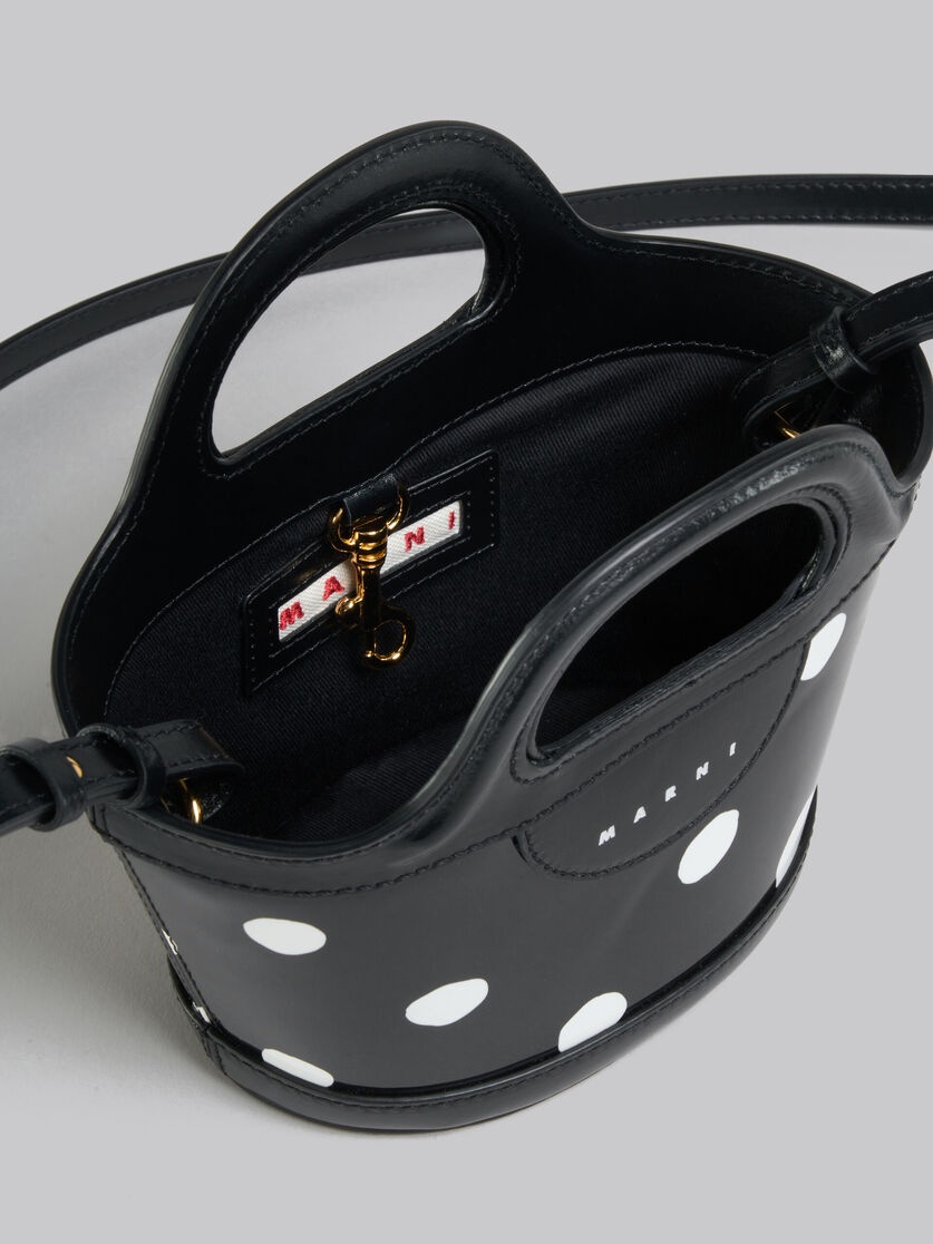 BLACK AND WHITE POLKA-DOT PATENT LEATHER TROPICALIA MICRO BAG 4