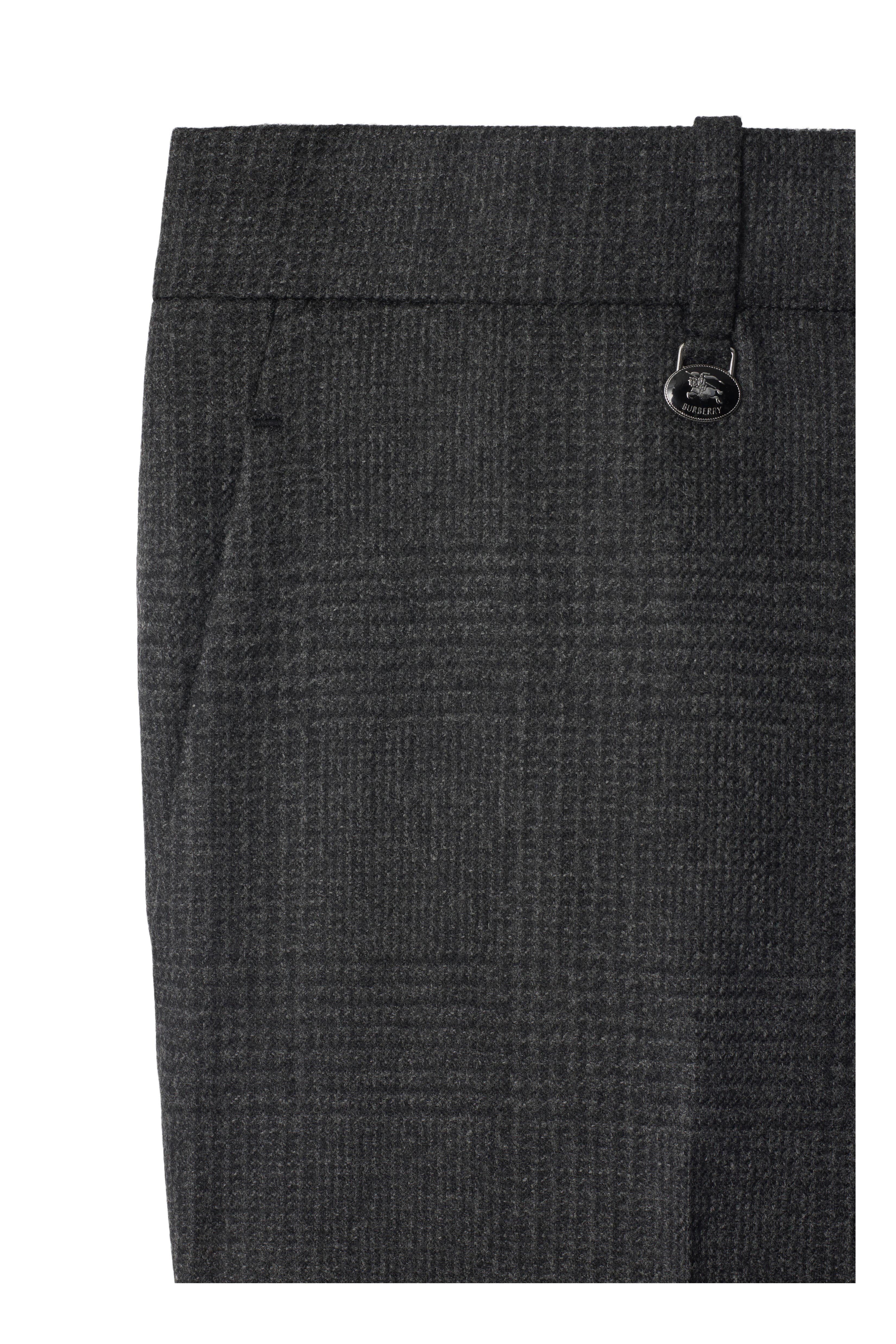 burberry Check Wool Cashmere Tailored Trousers in Loden/highland Green at Nordstrom - 6
