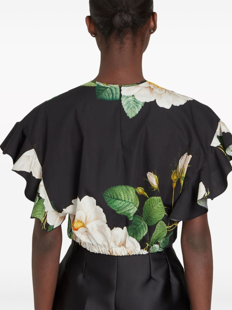 Giant Bloom cropped blouse 3