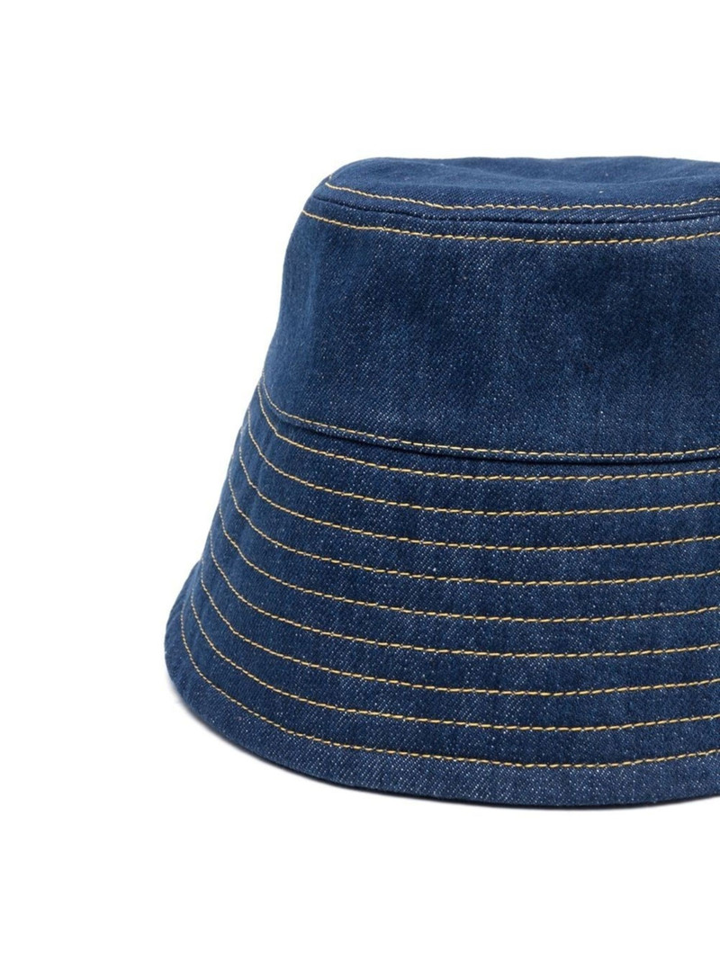 PATOU embroidered-logo denim bucket hat outlook