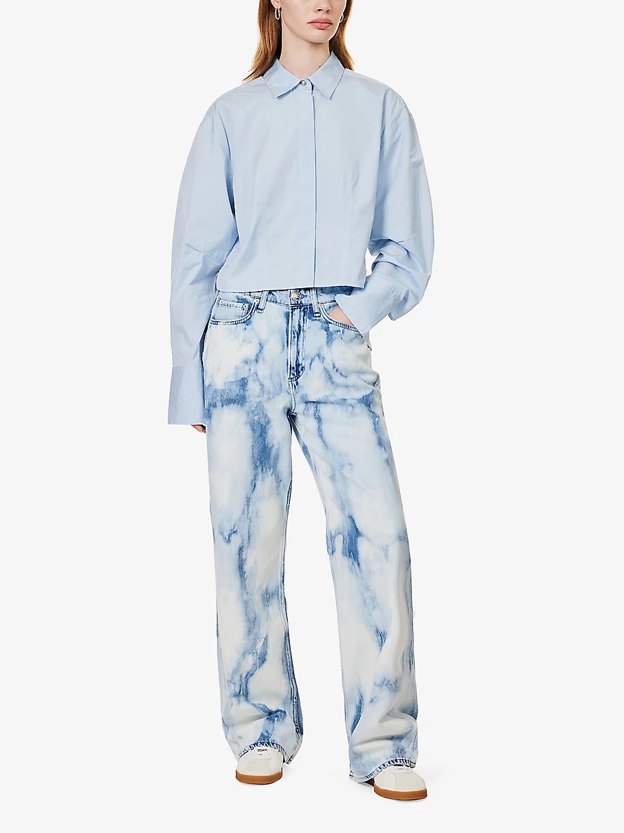 Logan tie-dye wide-leg mid-rise denim jeans - 2