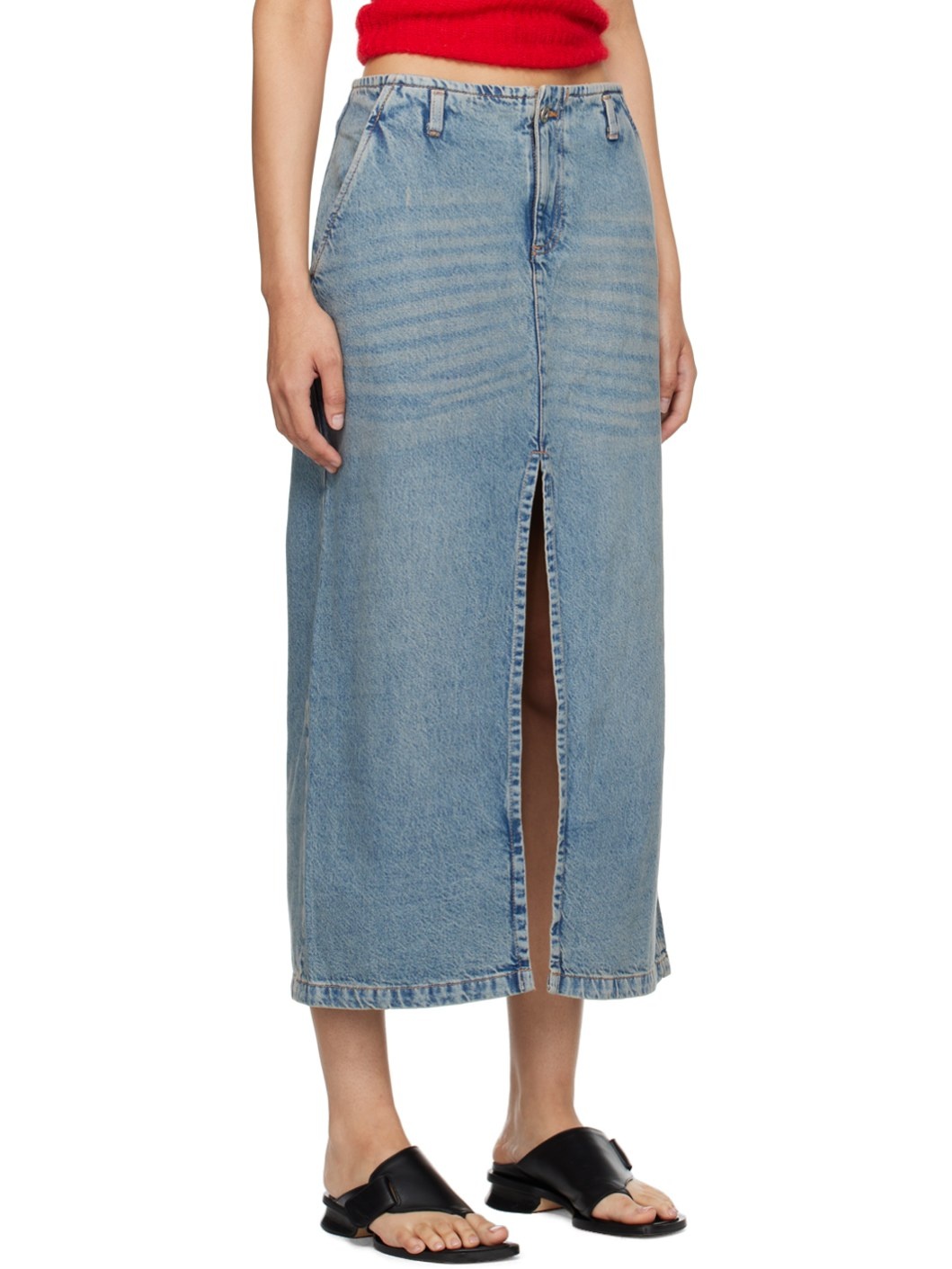 Blue Leslie Denim Midi Skirt - 2