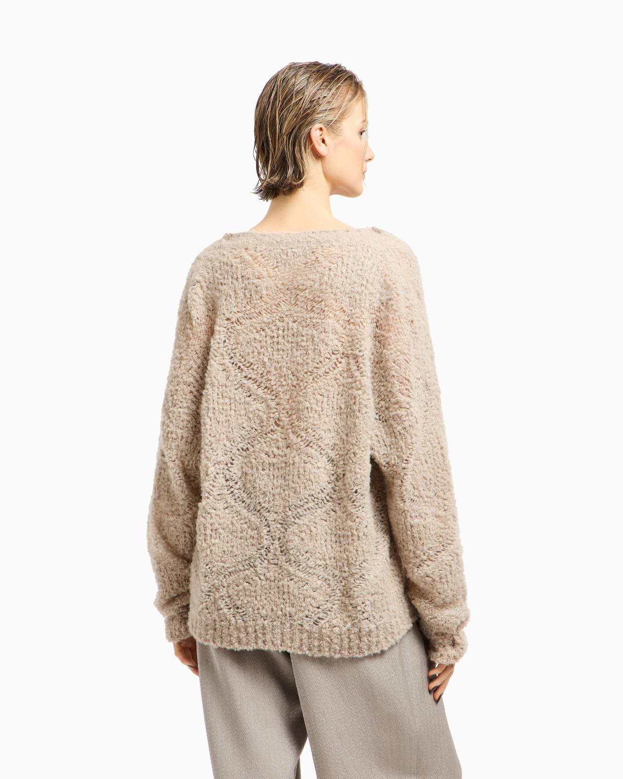 CASHMERE, ALPACA AND SILK V-NECK JUMPER - 3