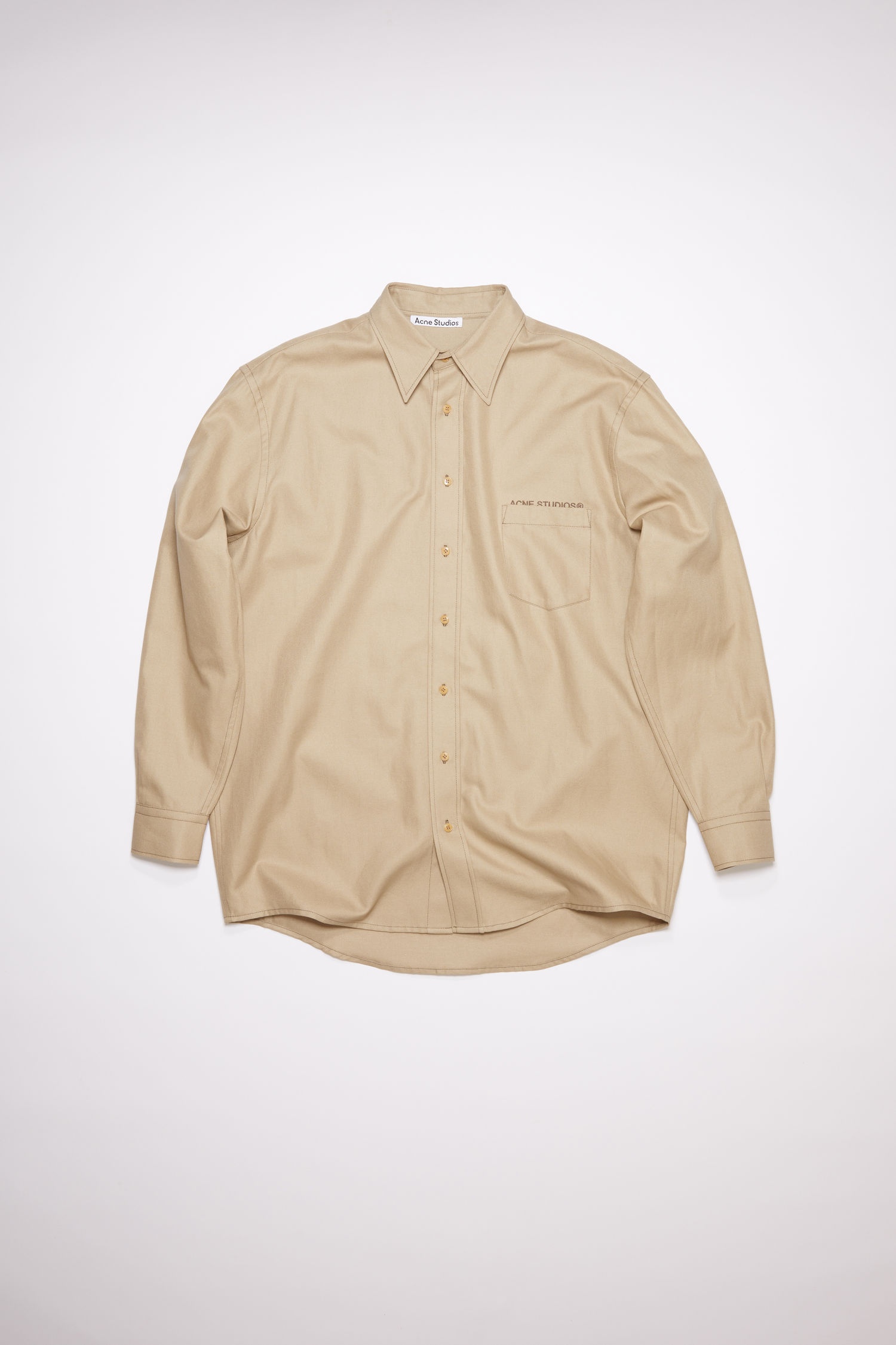 Linen blend shirt - Beige - 4