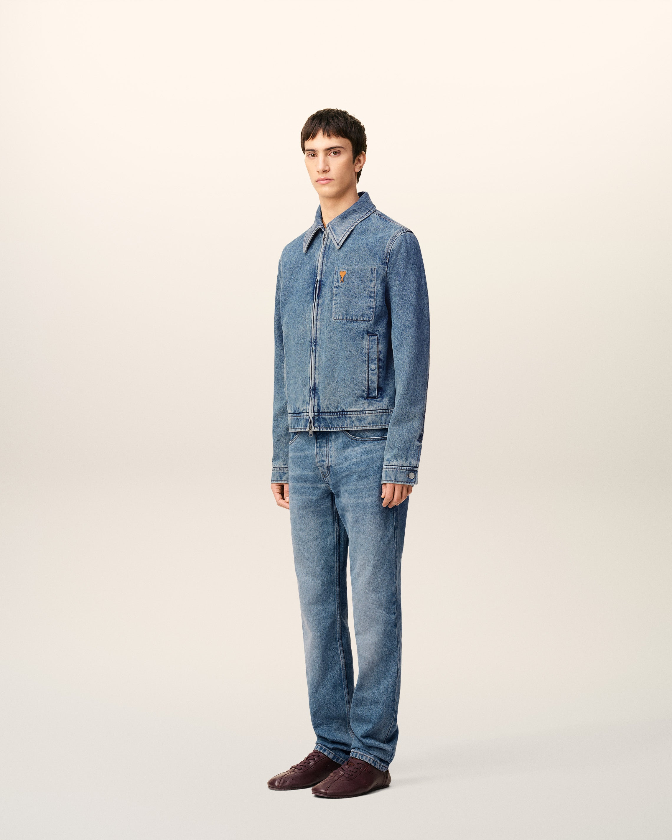 BLUE COTTON AMI DE COEUR ZIPPED JACKET - 6