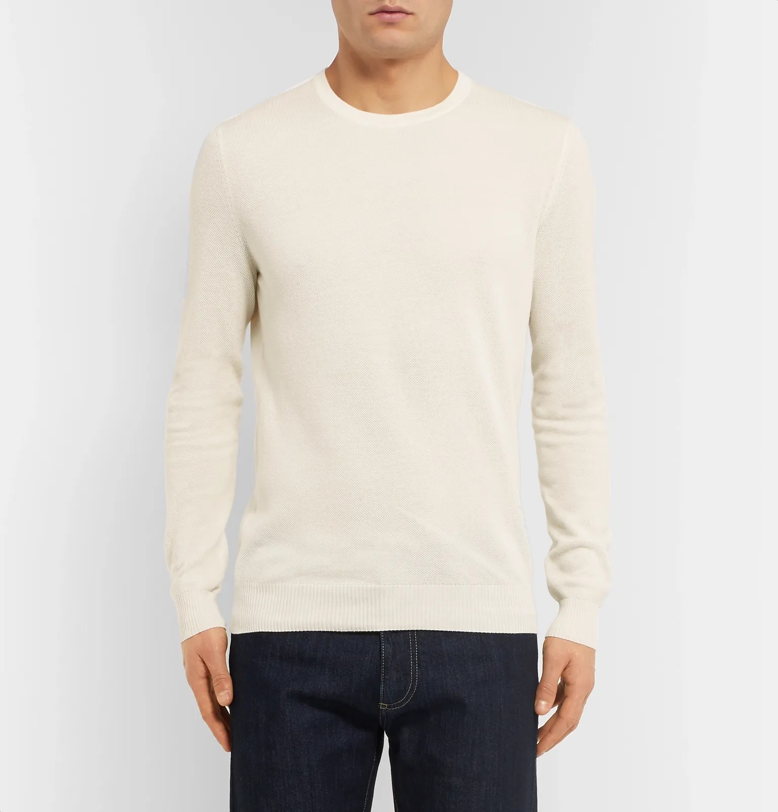 Textured Cotton, Silk and Cashmere-Blend Sweater - 4