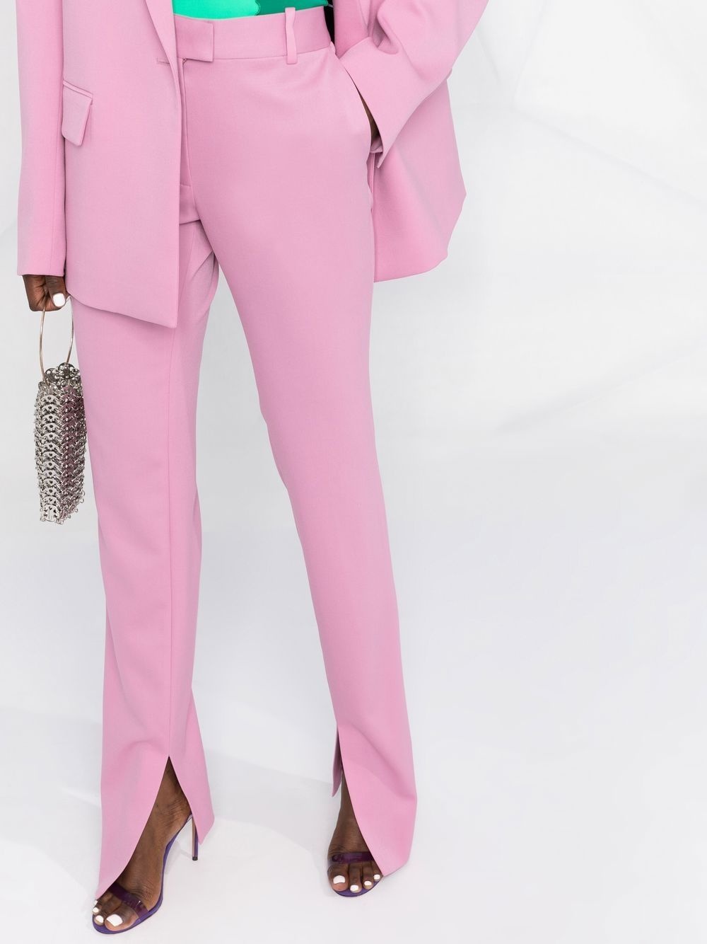 slit-detail tailored trousers - 5