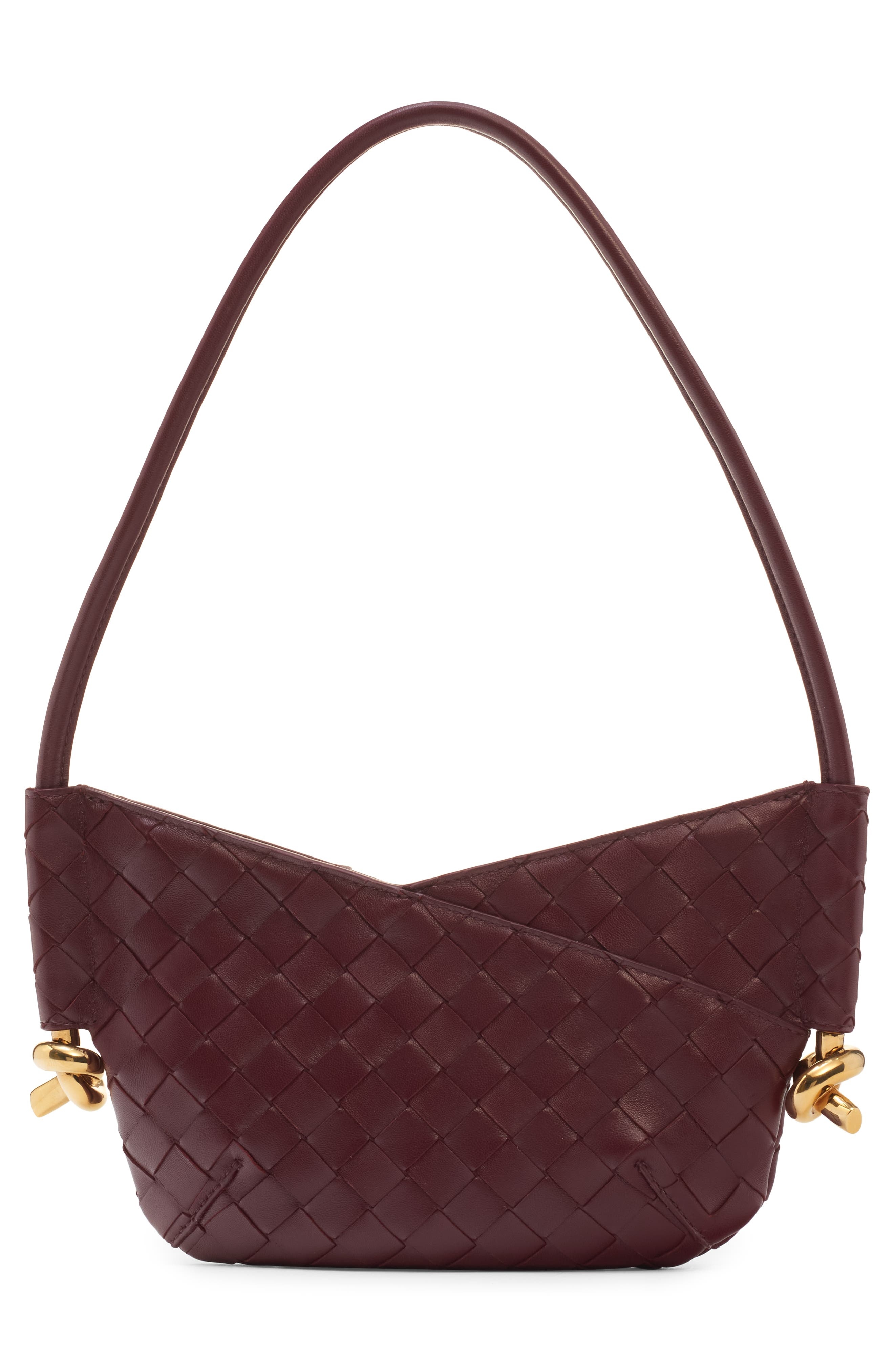 Bottega Veneta Mini Solstice Intrecciato Leather Hobo Bag in 2250 Barolo-M Brass at Nordstrom - 3