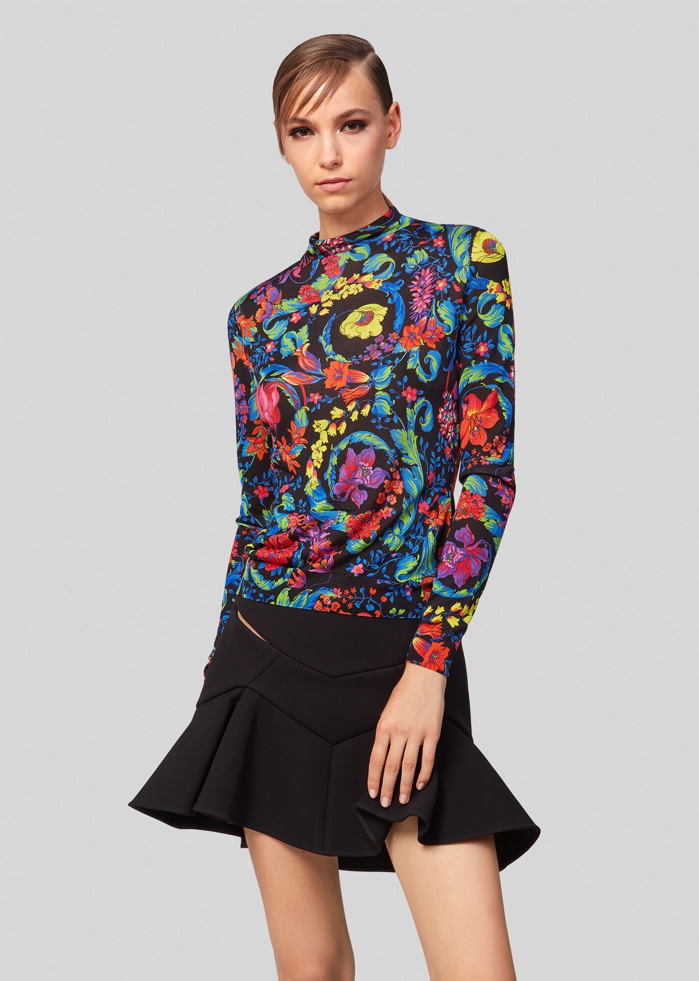 Barocco Garden Print Silk Sweater - 2