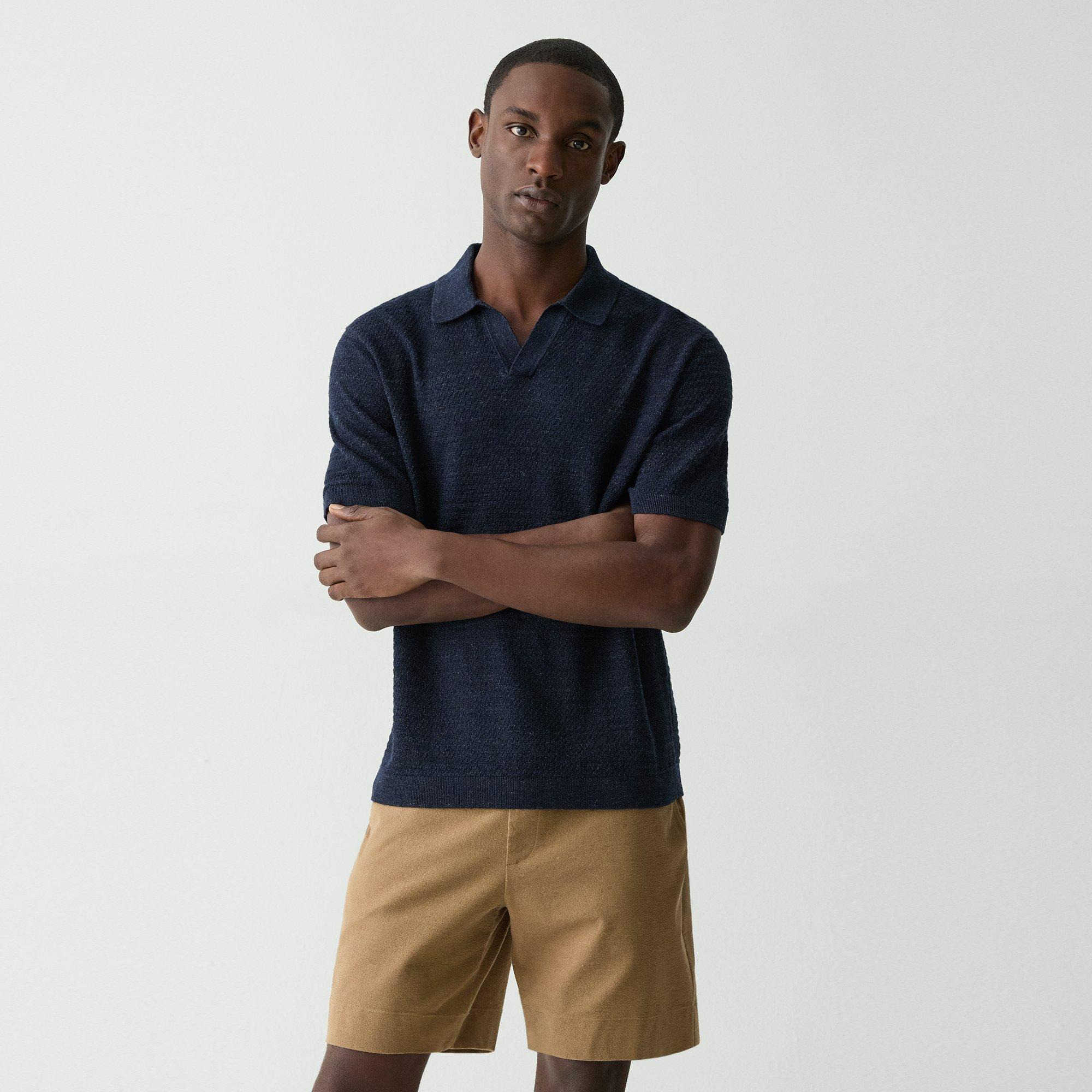 Brenan Polo Shirt in Pacific Linen - 3