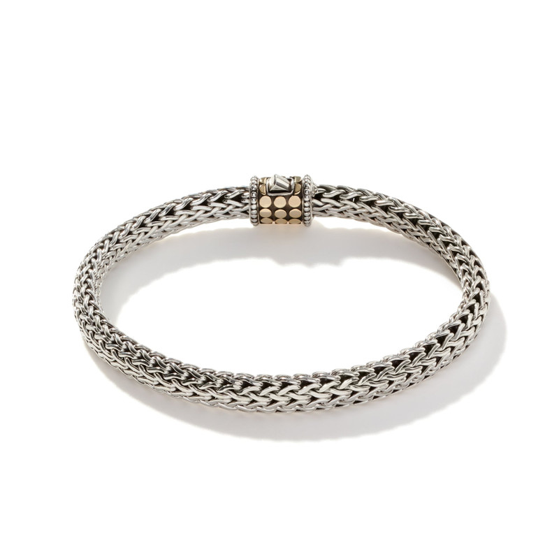 Icon Dot Bracelet, Sterling Silver, Gold, 6.5MM 4