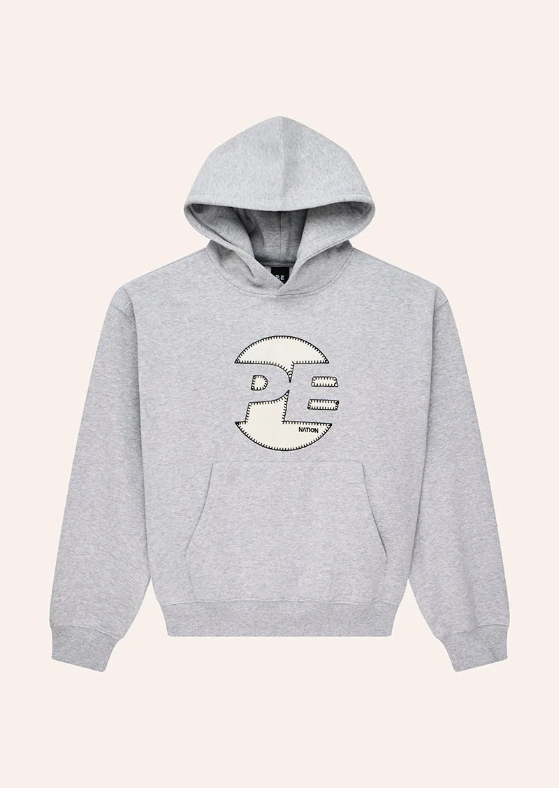 VOLTAGE HOODIE IN MID GREY MARLE - 1
