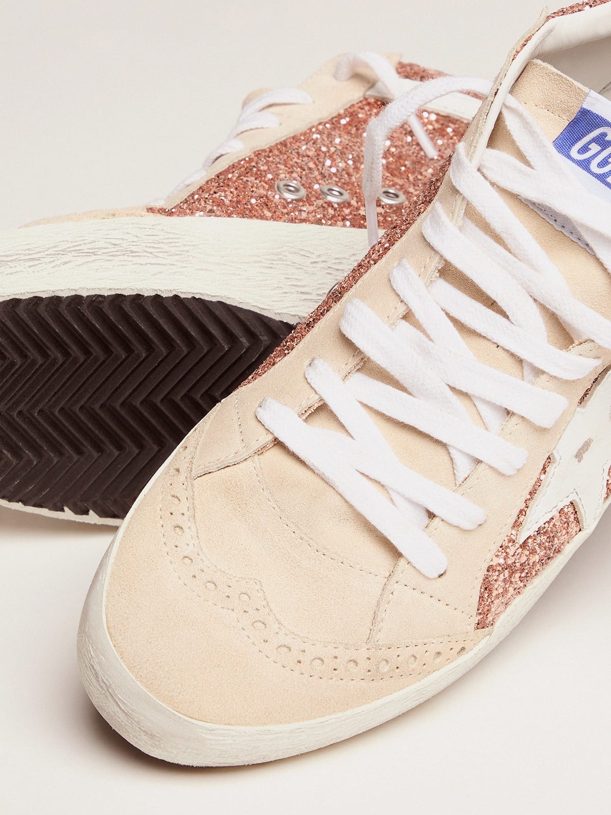 Mid Star sneakers with pink-gold glitter - 3