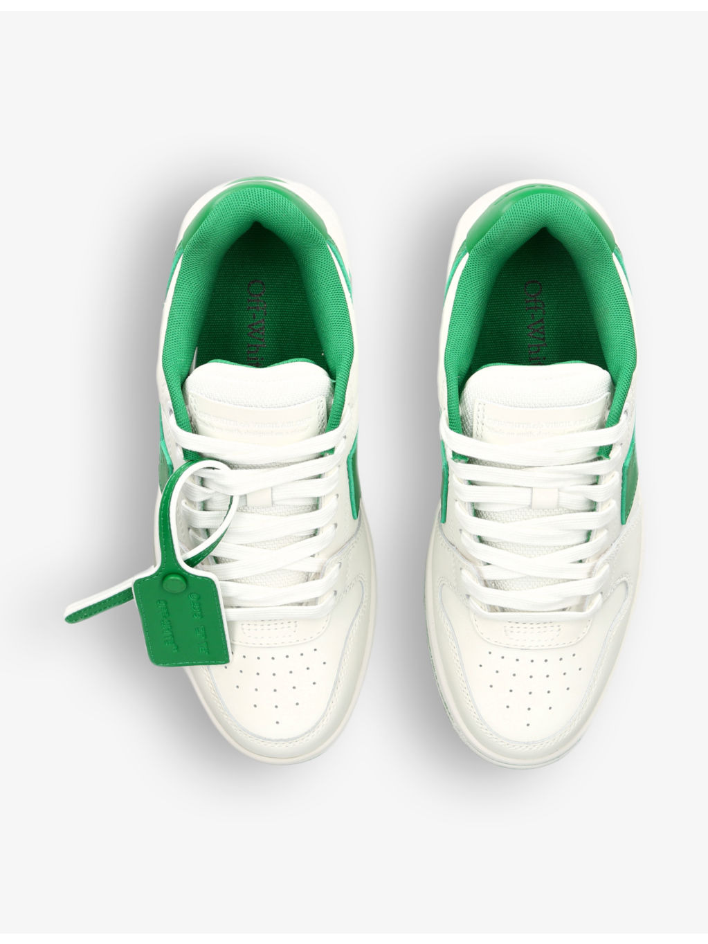 OOO logo-embroidered leather low-top trainers - 2
