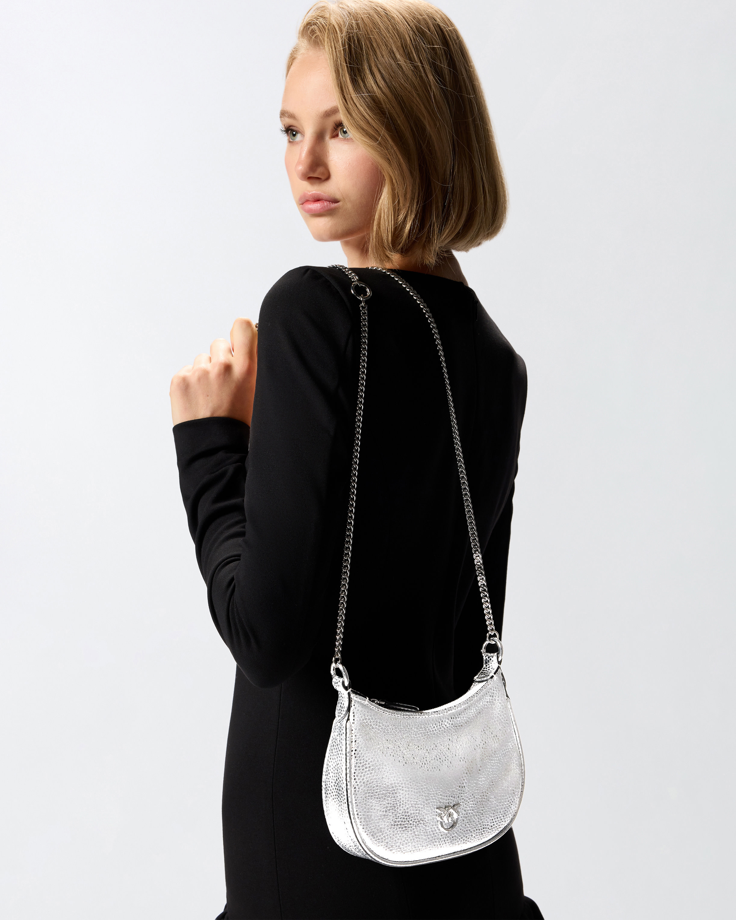HALF MOON BABY C WITH LAMINATED TUMBLED LEATHER HANDLE - 6