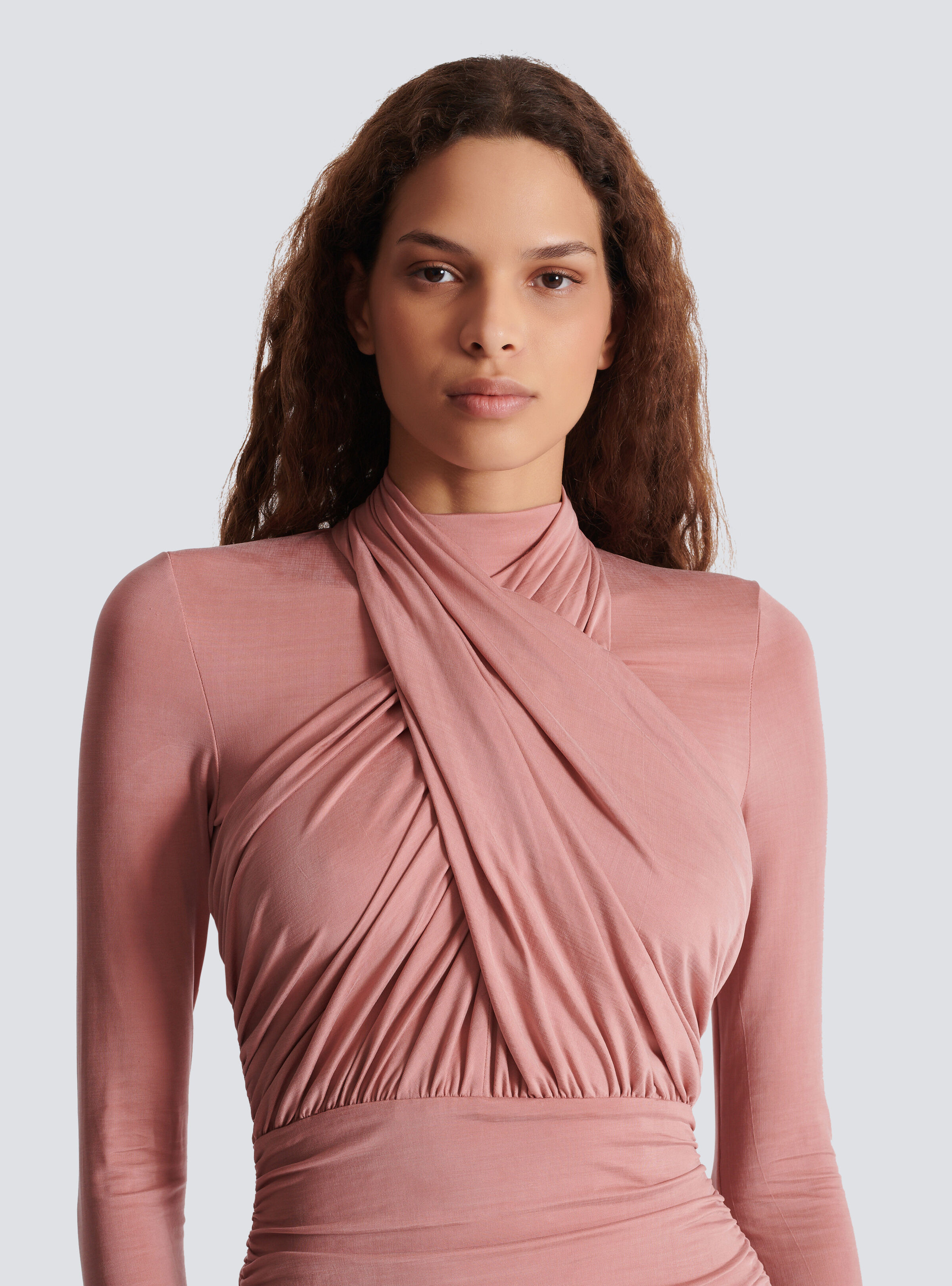 Pleated jersey midi dress - 7