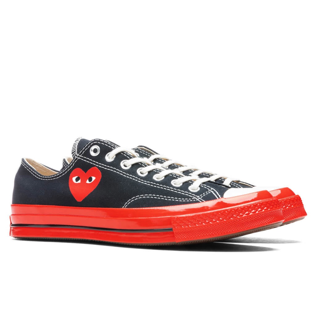 CONVERSE X COMME DES GARCONS PLAY ALL STAR CHUCK '70 OX RED SOLE - BLACK - 2