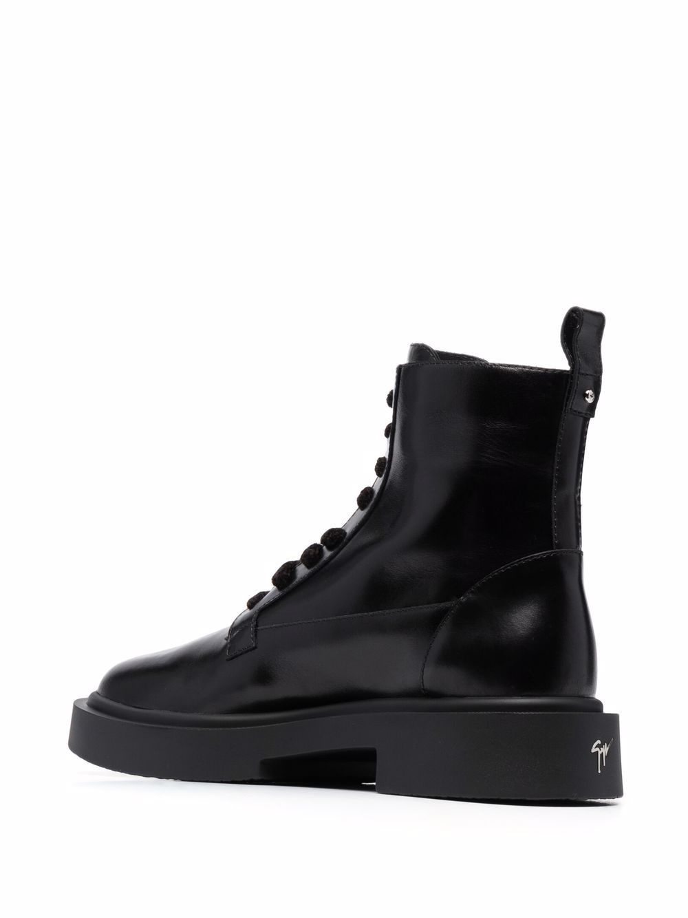 polished-finish lace-up boots - 3