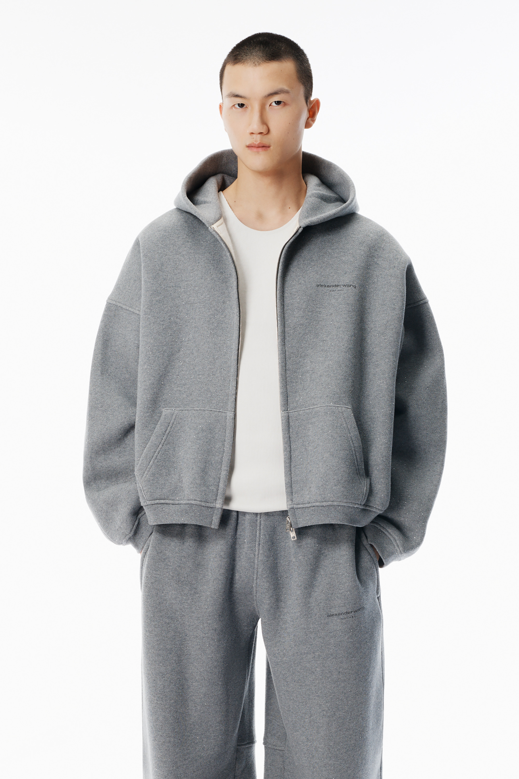Grey Hotfix Terry Zip Hoodie - 2