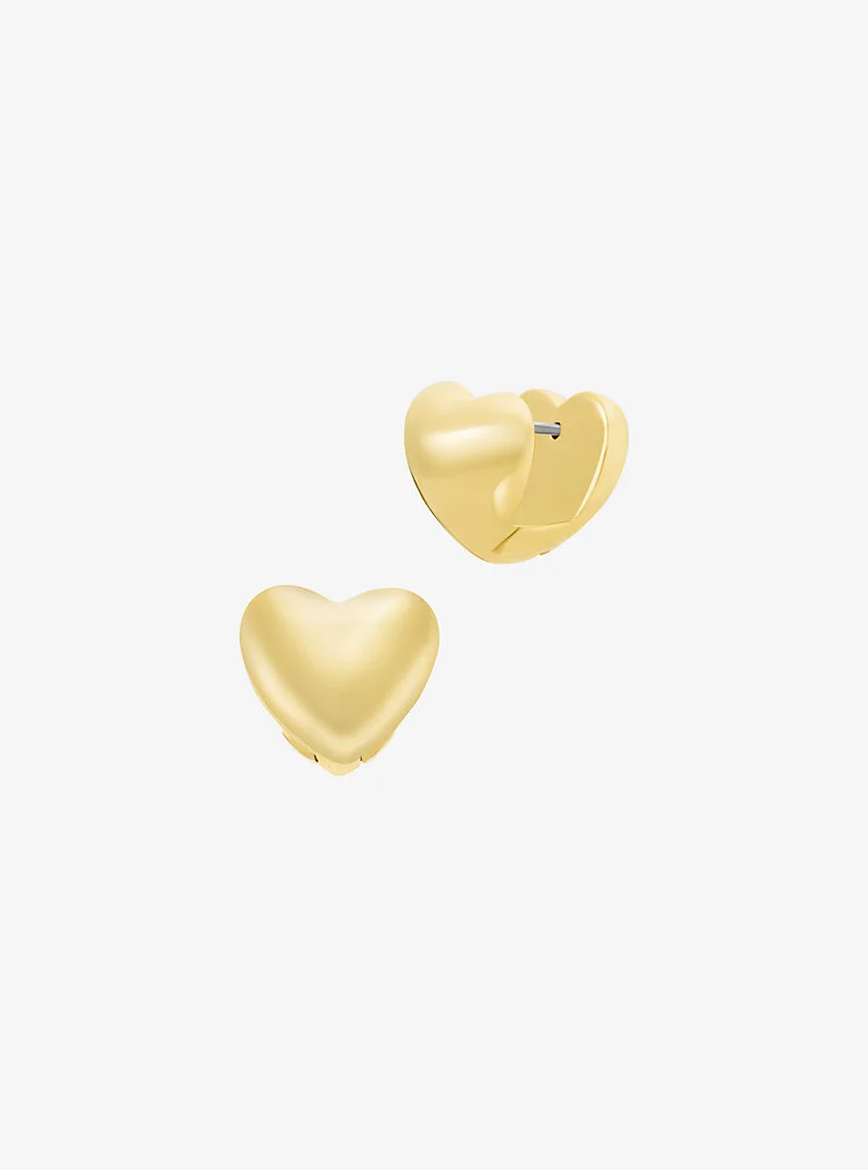 Puffy Heart Huggie Earrings - 1