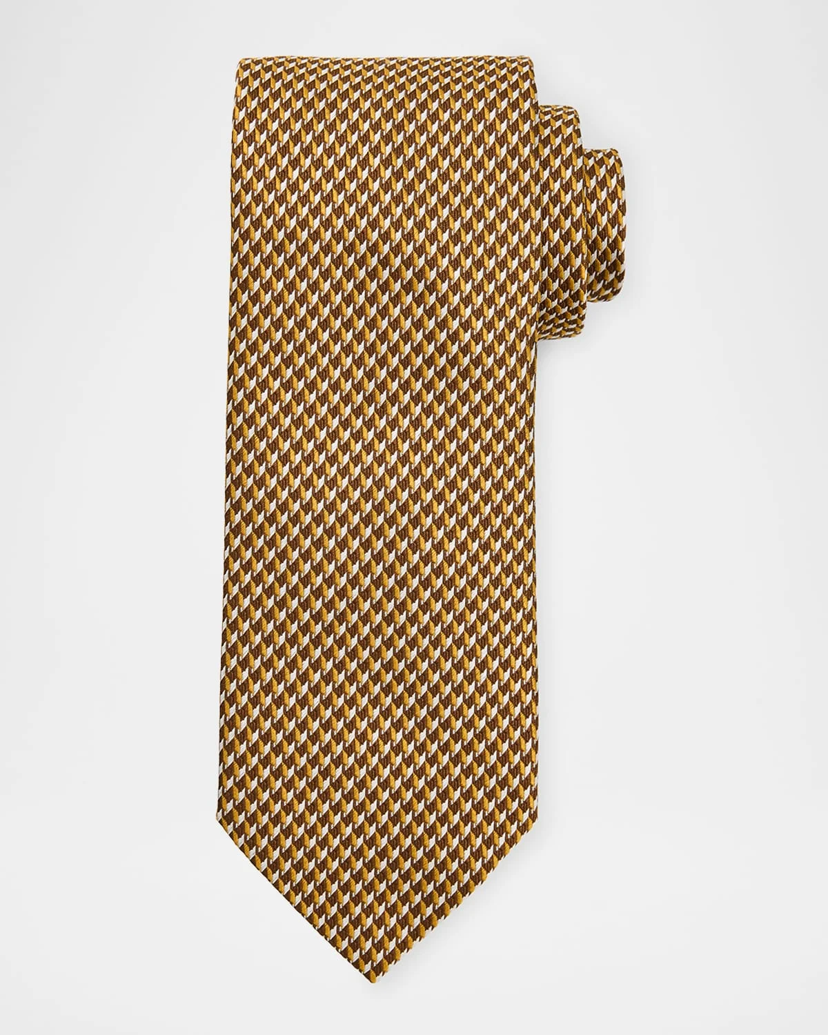 Men's Geometric Check Silk Tie - 1