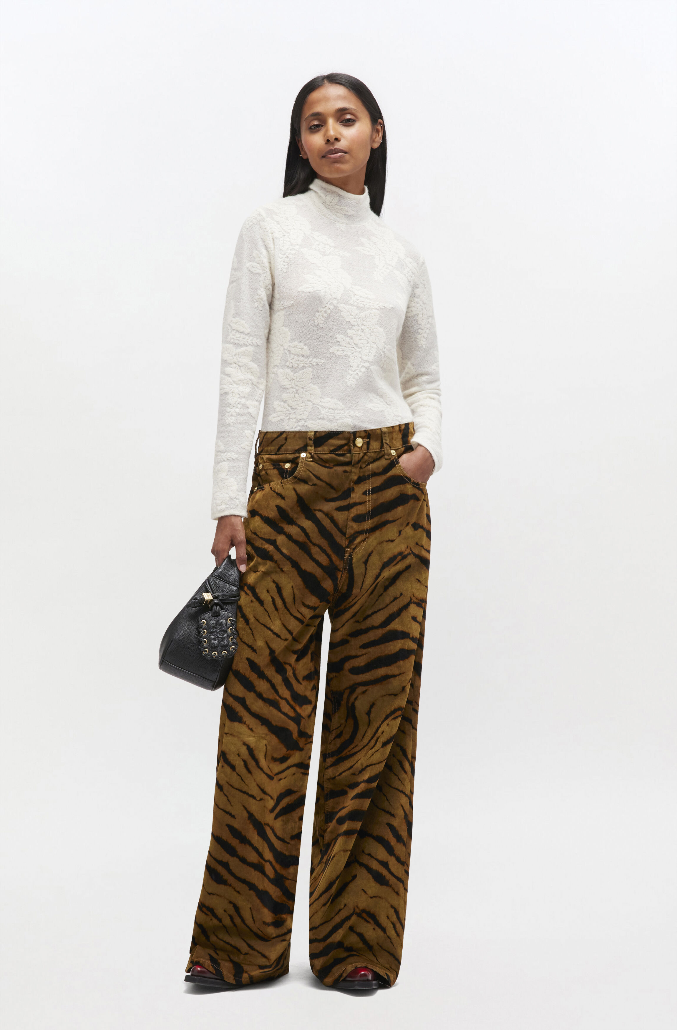TIGER PRINT BAGGY JEANS - 2
